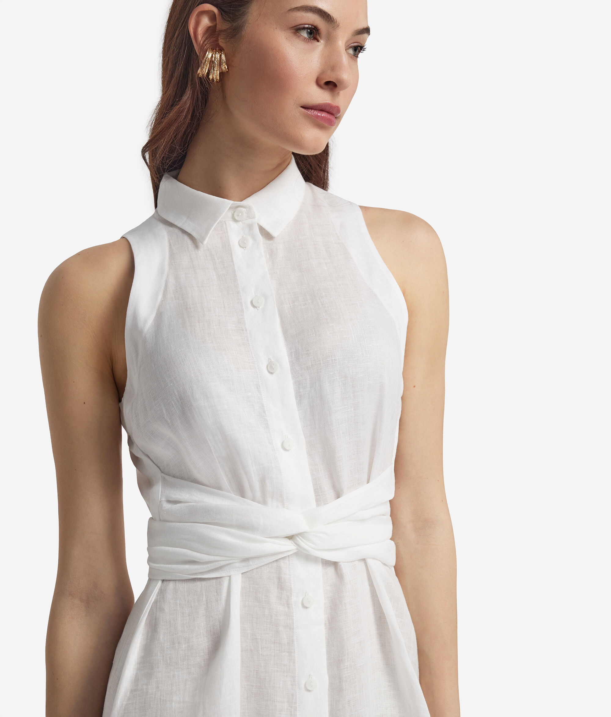 Linen Cross-Band Dress