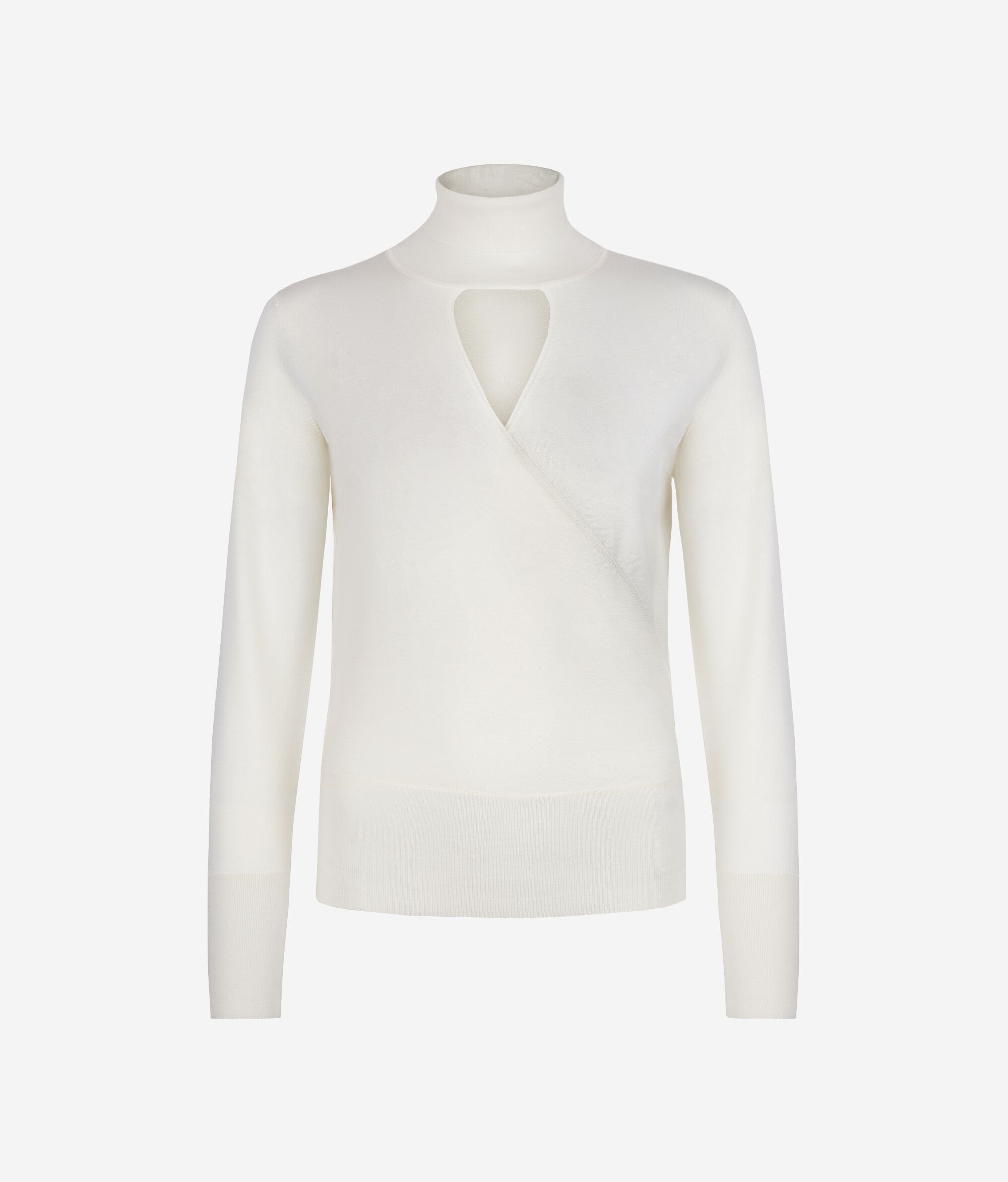 Maglia Incrociata con Collo Alto in Cashmere Ultrafine