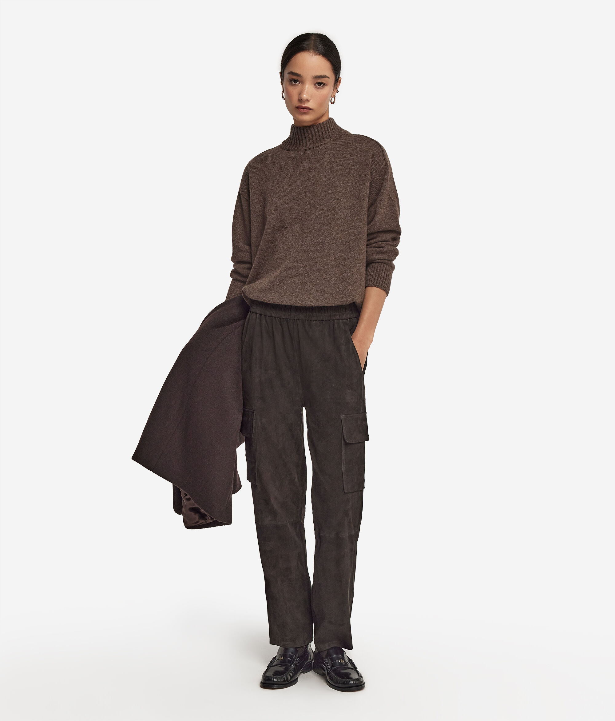 Stehkragenpullover aus Kaschmir Ultrasoft mit Sattelschulter