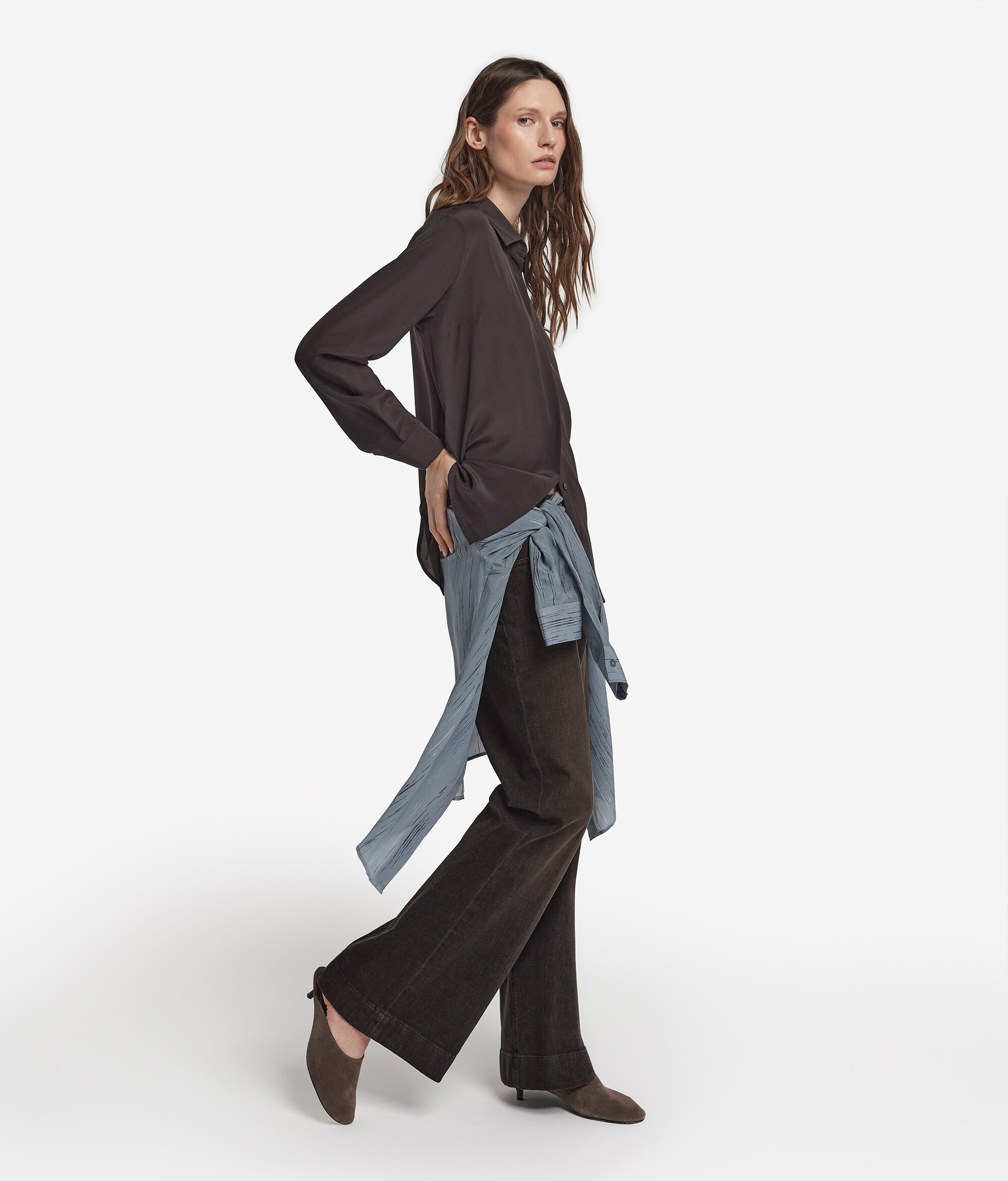 Cashmere Denim Flare Trousers