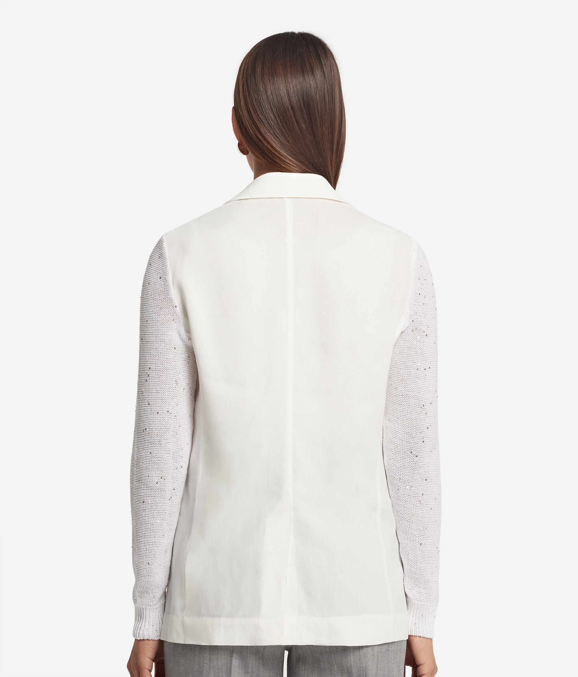 Jacket with Micro-Sequin Sleeves