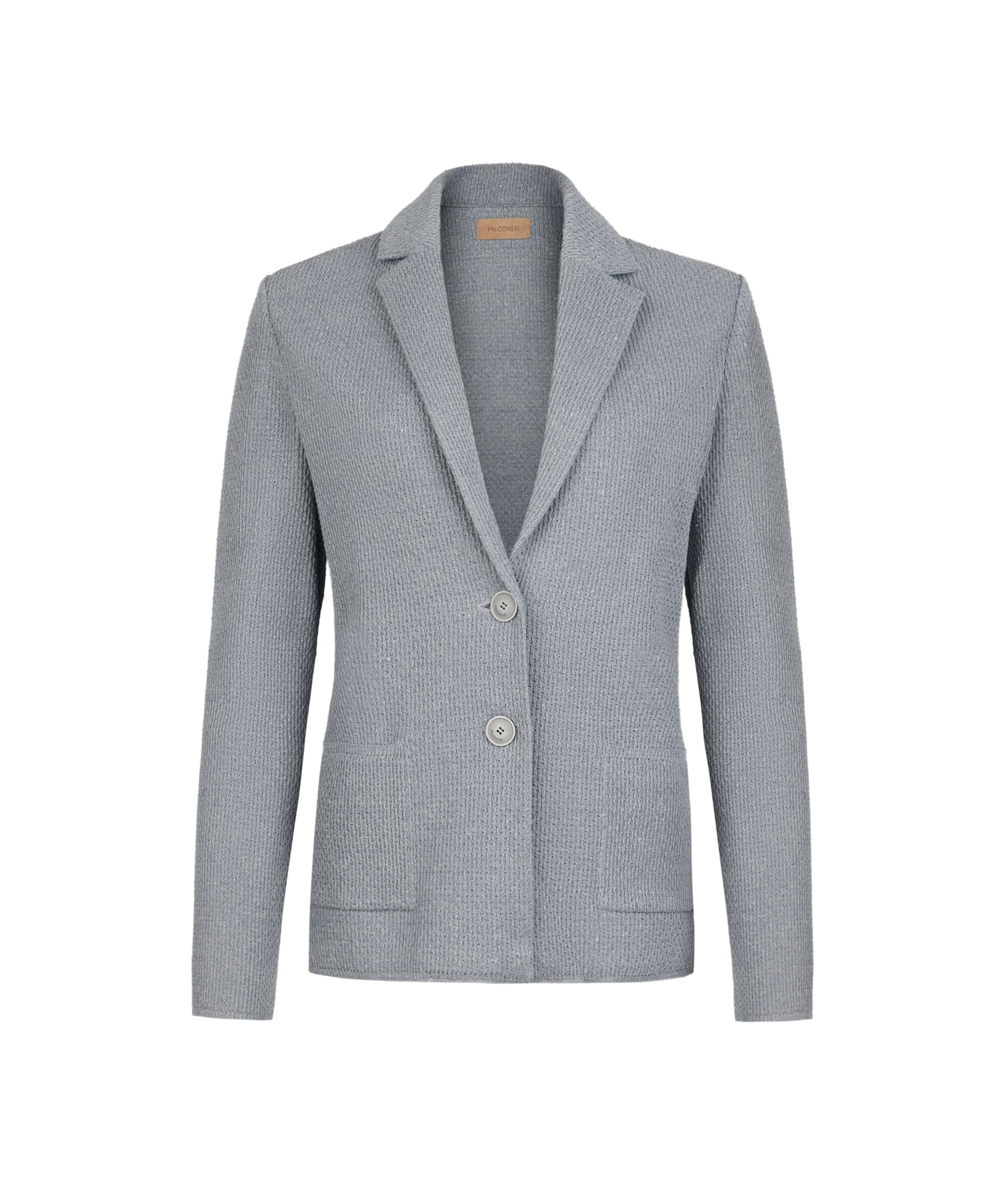 Chaqueta de punto mouliné en algodón y lino