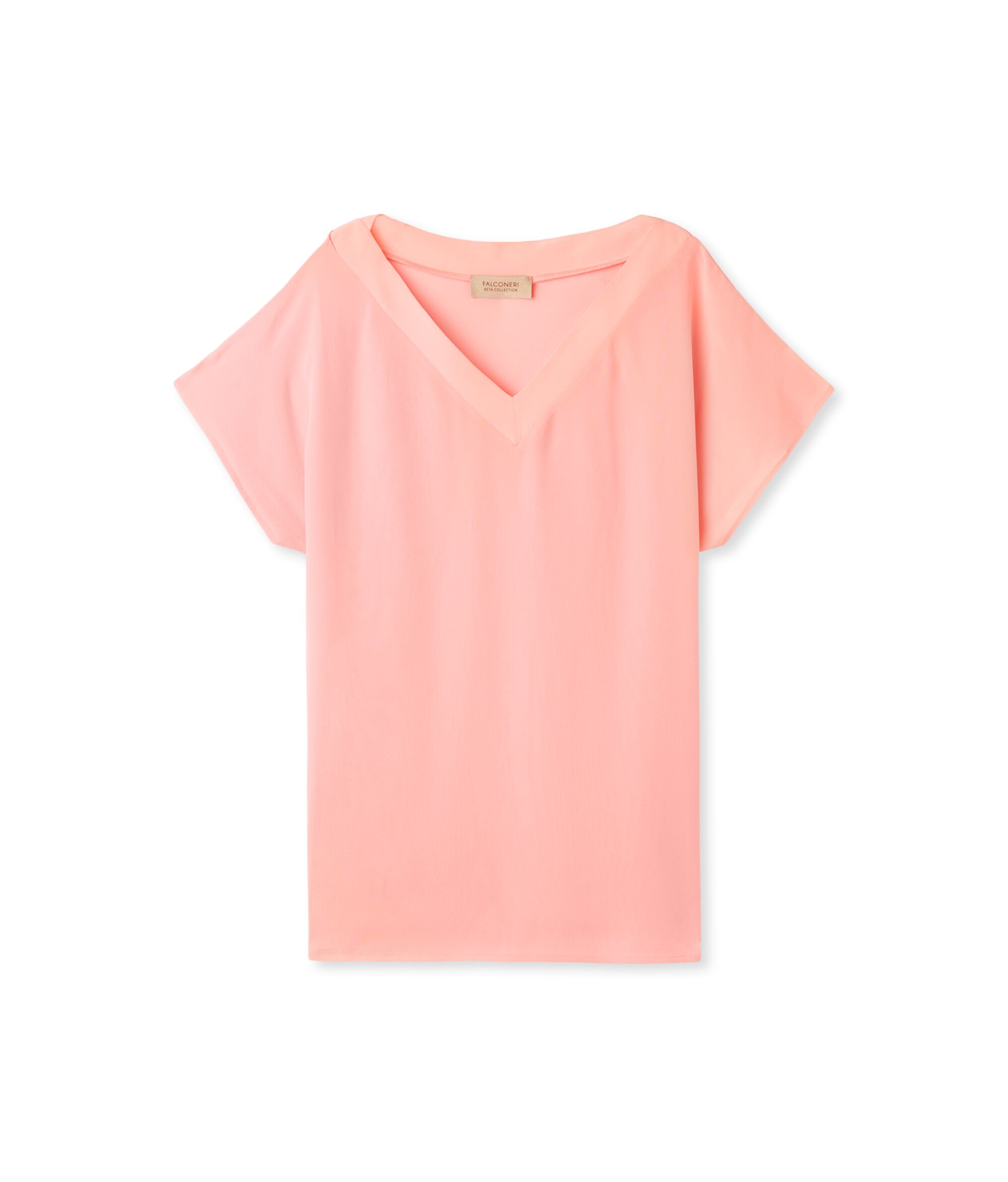 Silk V-Neck Kimono T-Shirt