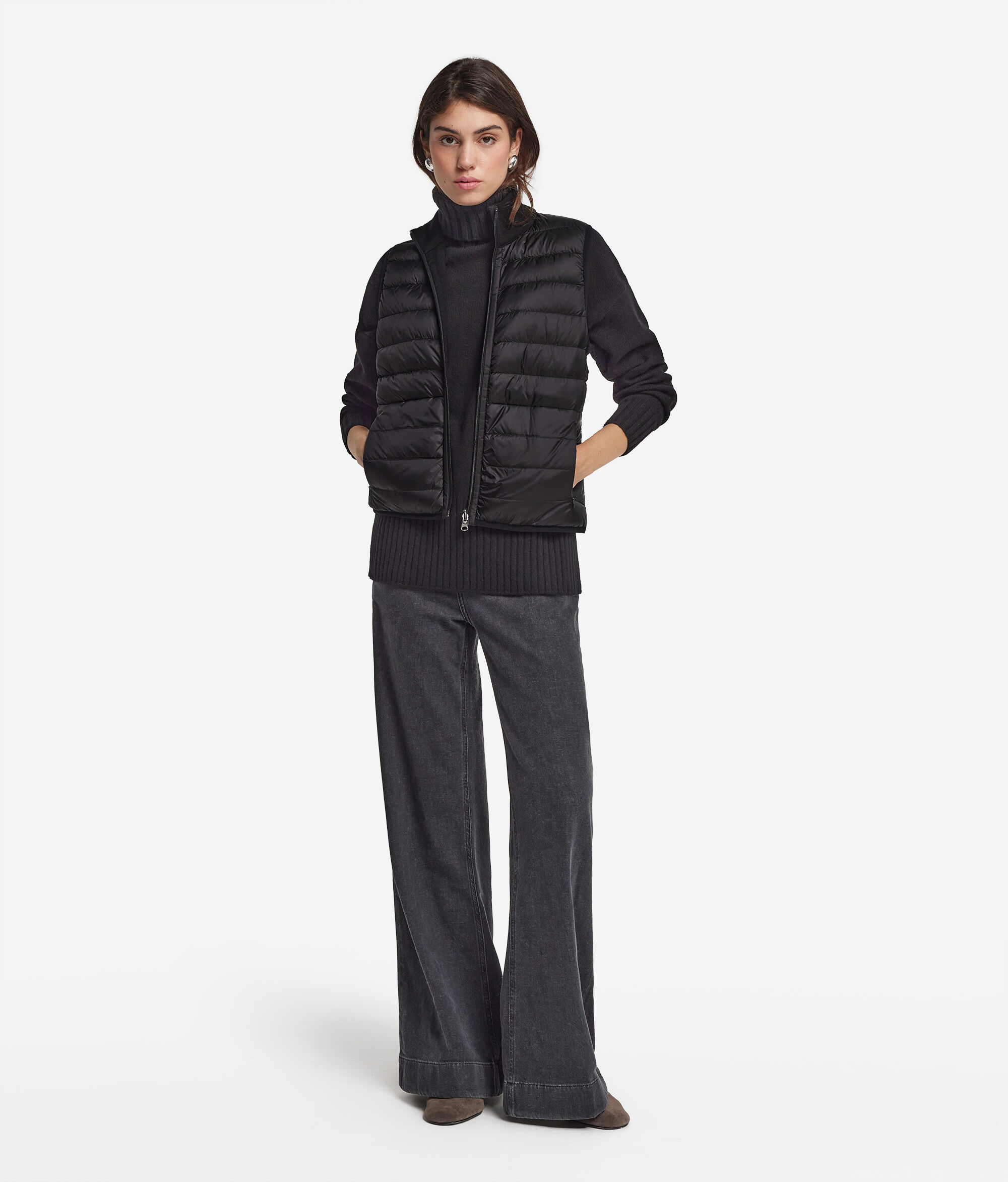 Plumífero con cashmere reversible