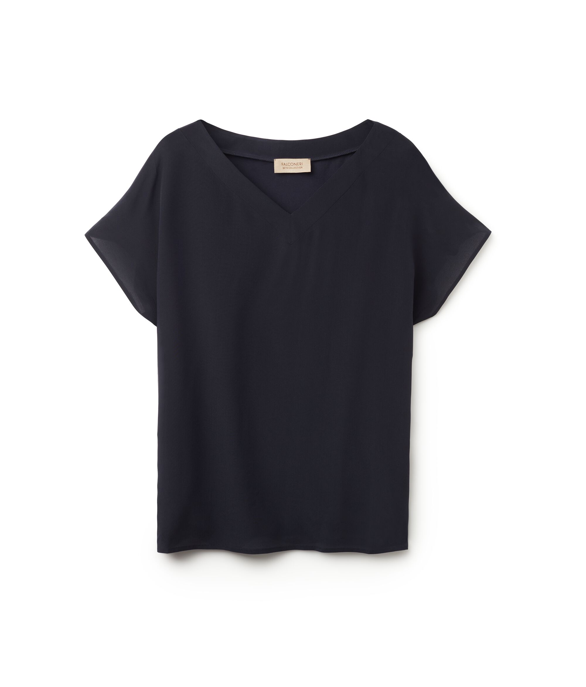 Silk V-Neck Kimono T-Shirt