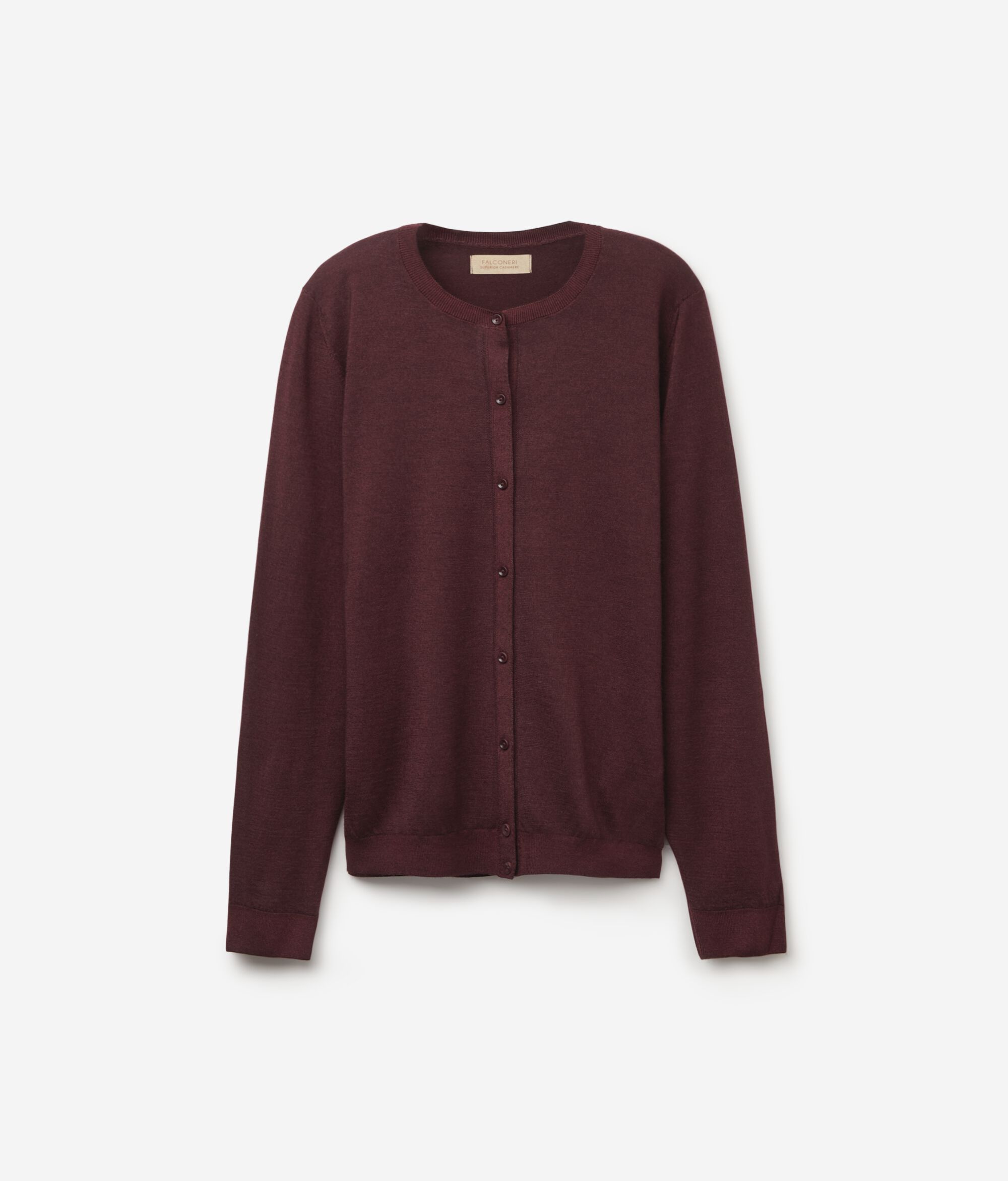 Cardigan com Decote Redondo em Ultrafine Cashmere