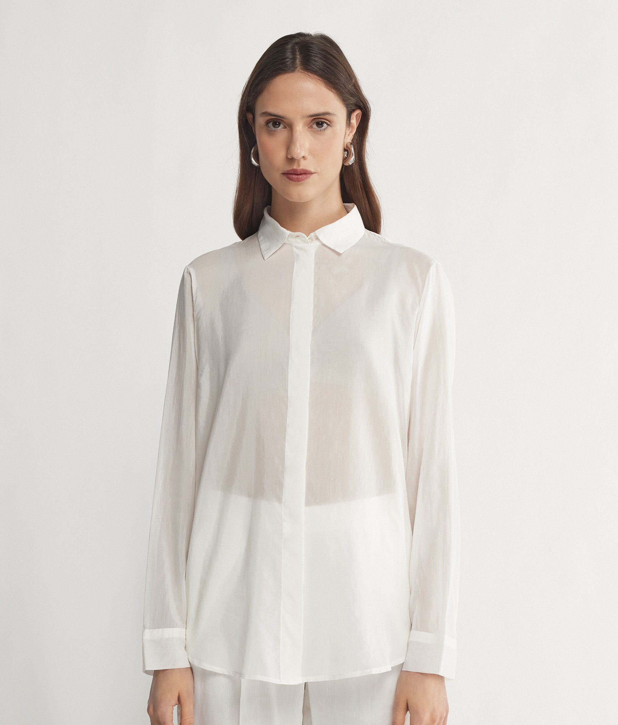 Camicia Colletto Mussola in Cotone e Seta