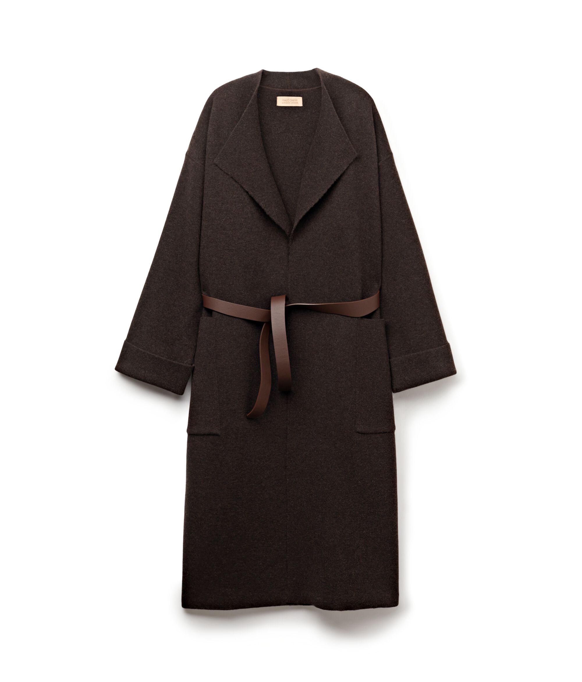 Long Cashmere Coat with Slits