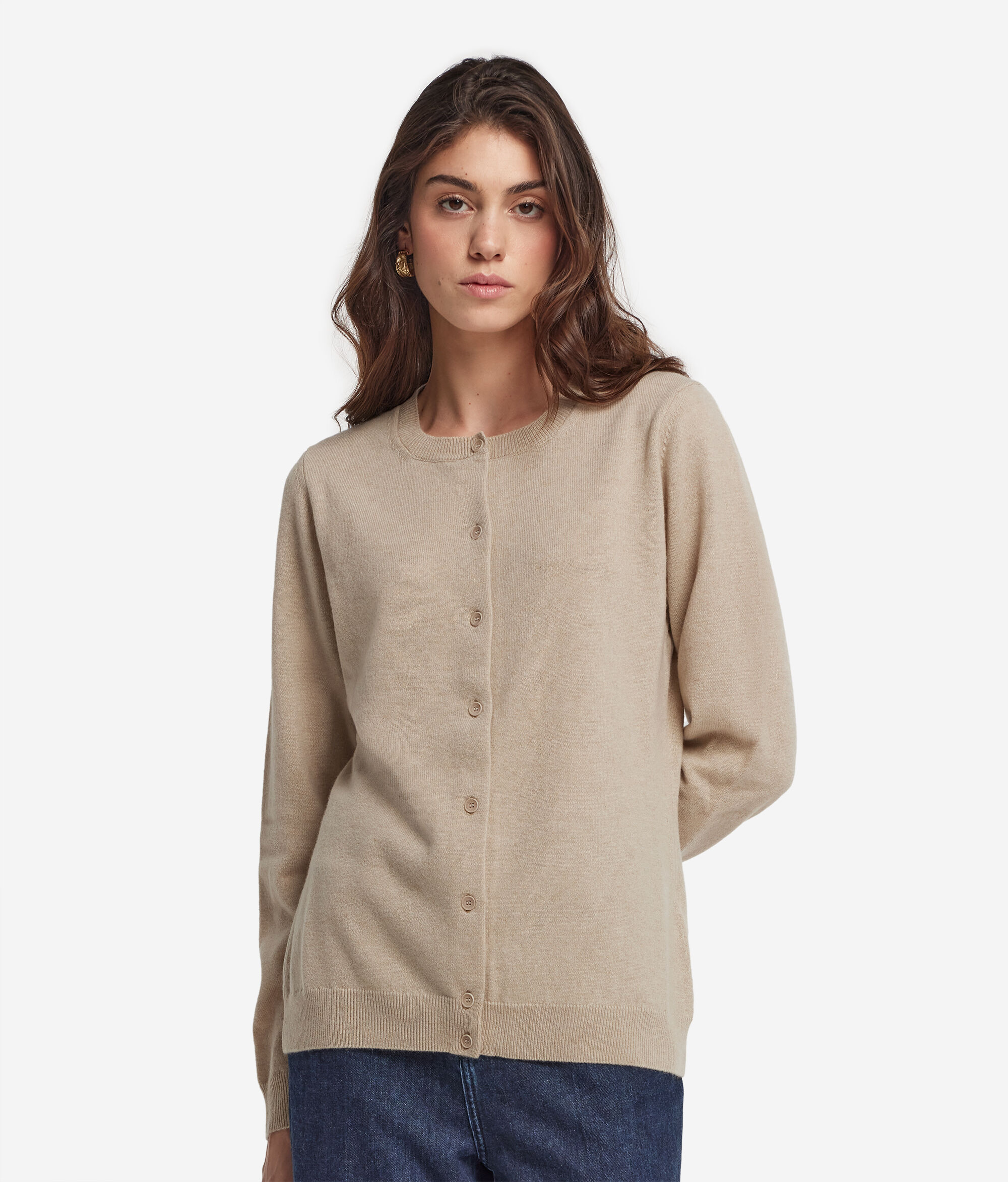 Ultrasoft Cashmere Round-Neck Cardigan