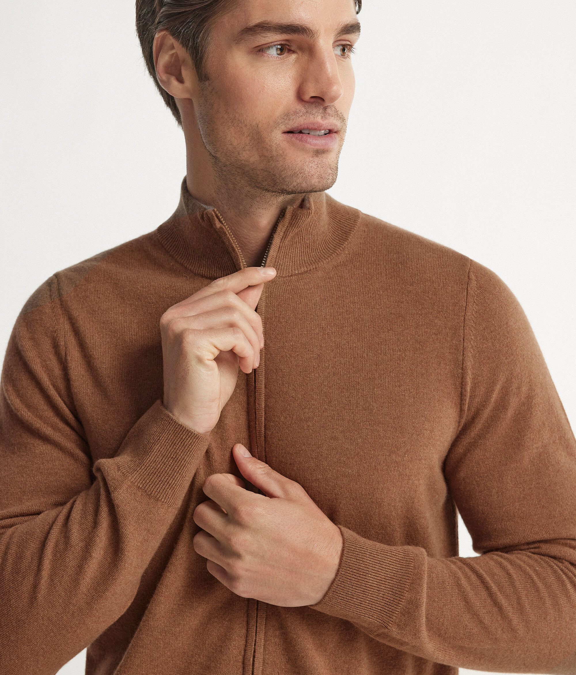 Cardigan Zip Intera in Cashmere Ultrasoft