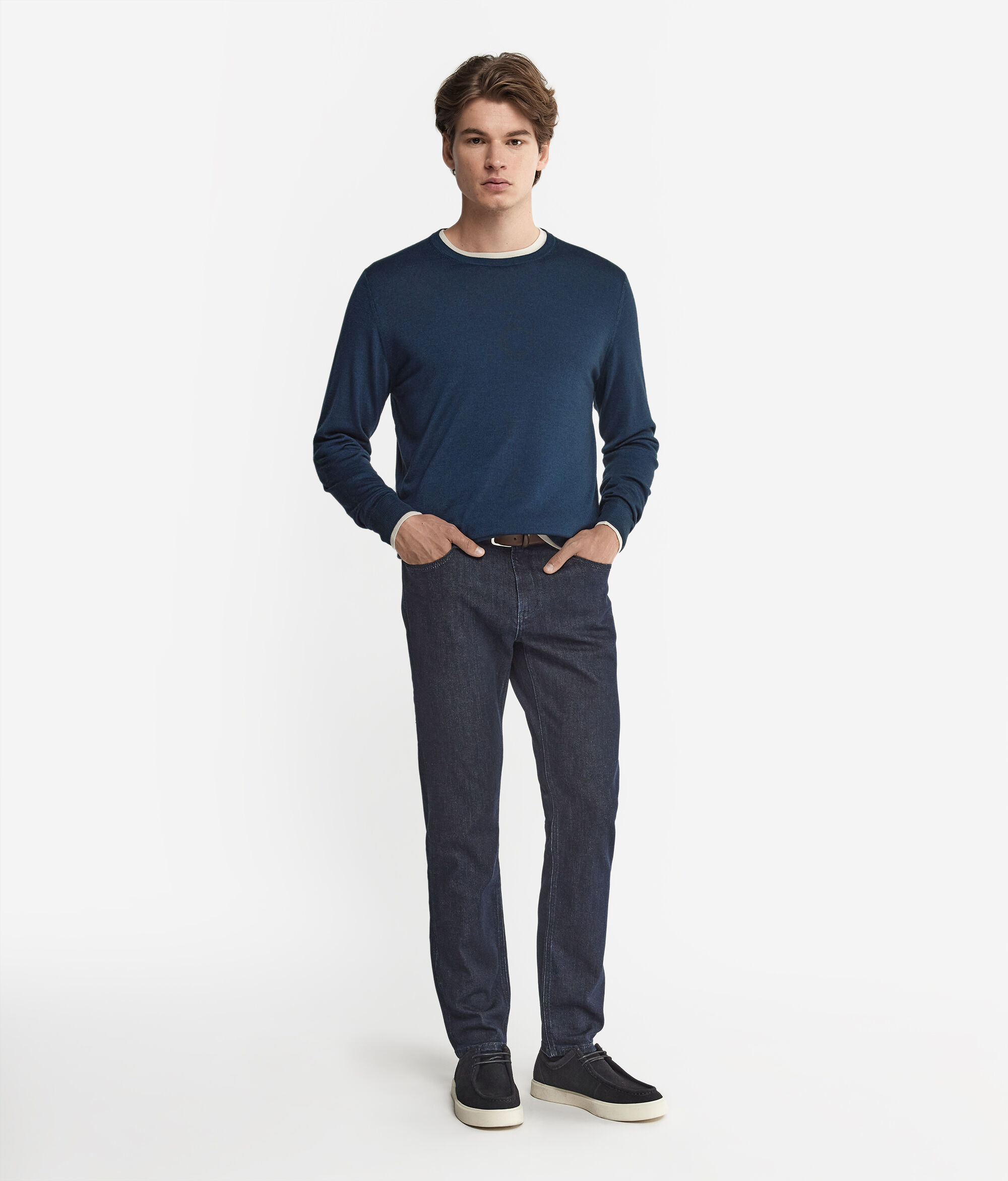 Camisola com Decote Redondo em Ultrafine Cashmere