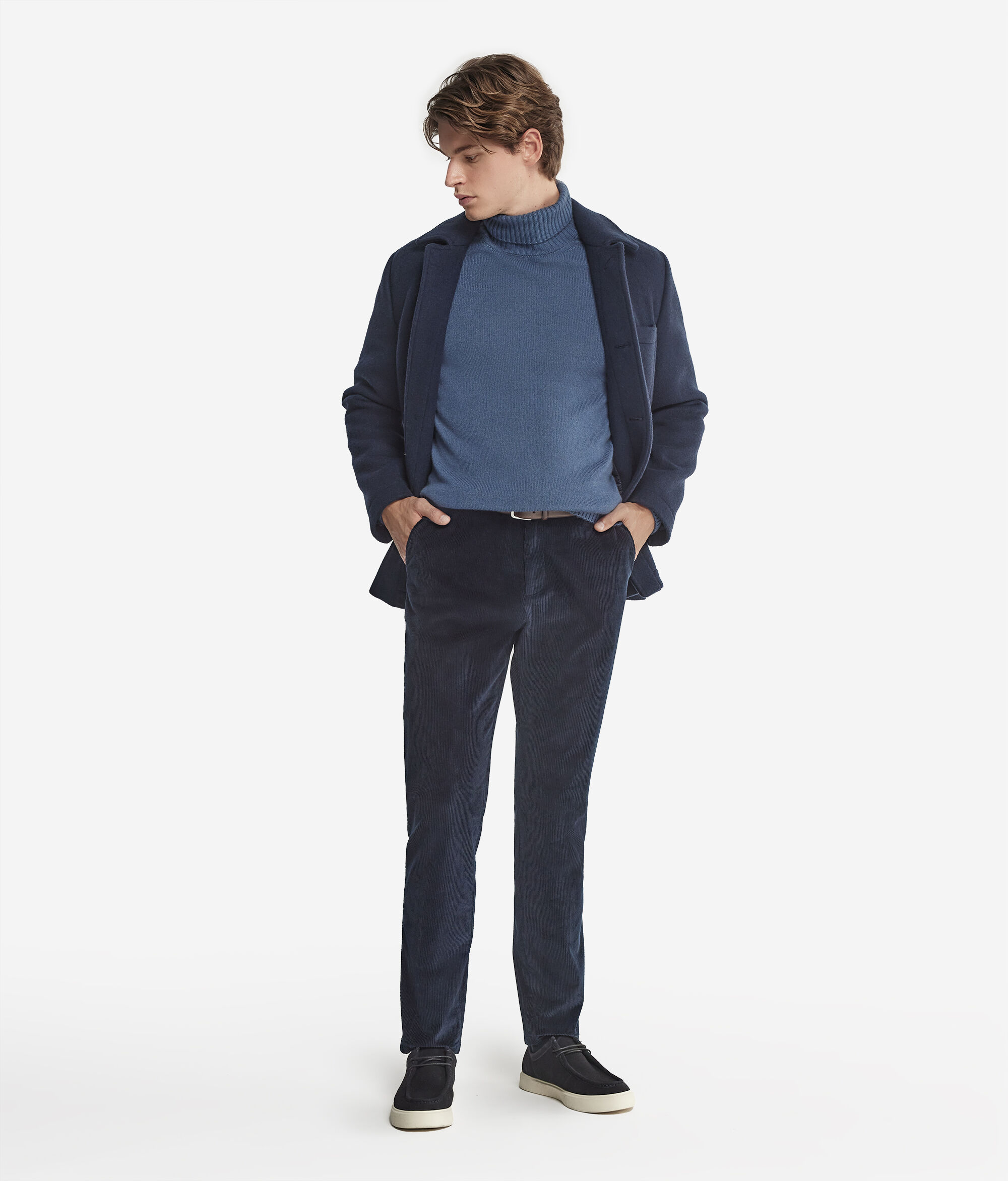 Col roulé homme en cachemire avec côtes larges