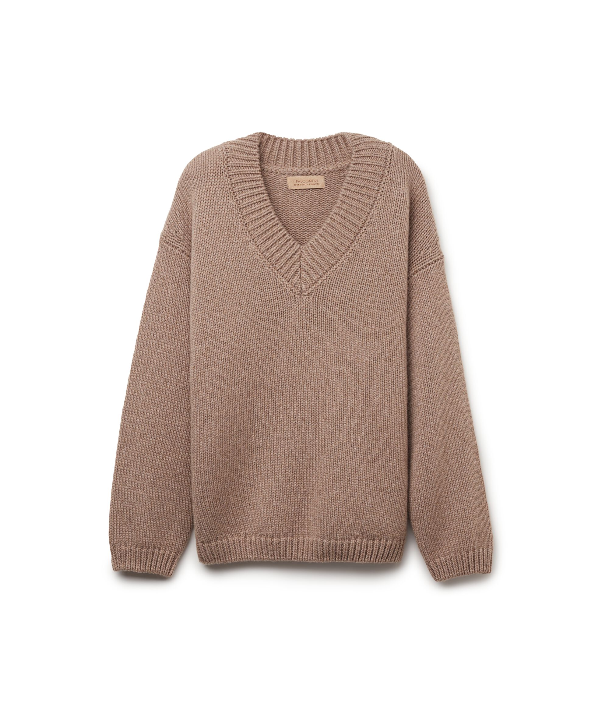 Tricot-Pullover mit V-Ausschnitt aus Kaschmir Ultrasoft