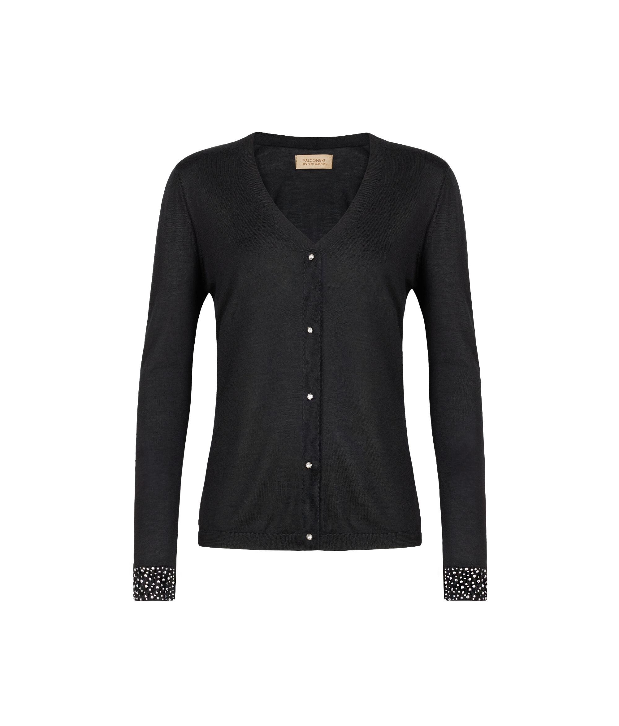 Ultrafine Cashmere Sweater with Rhinestones