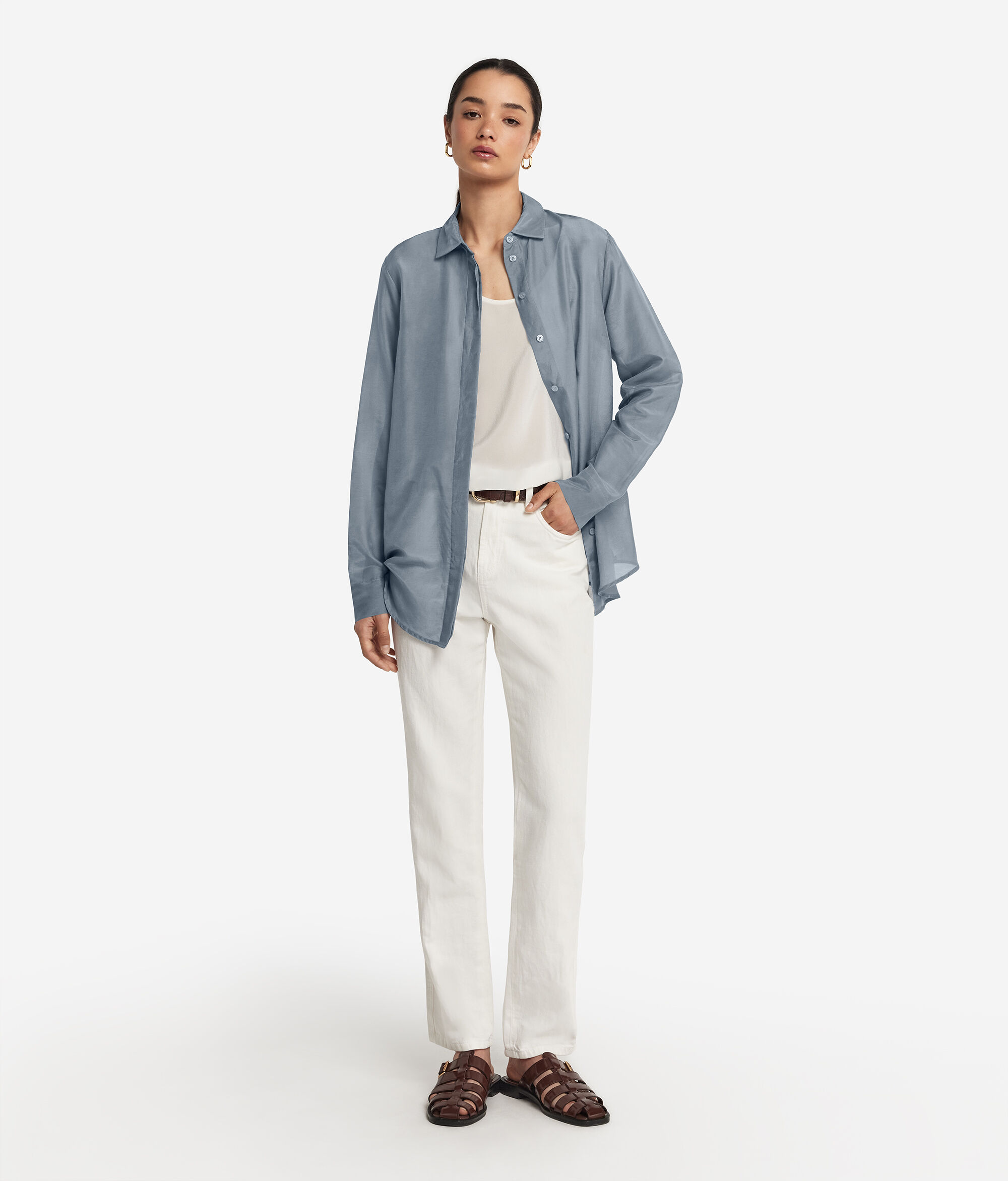 Camicia Colletto Mussola in Cotone e Seta
