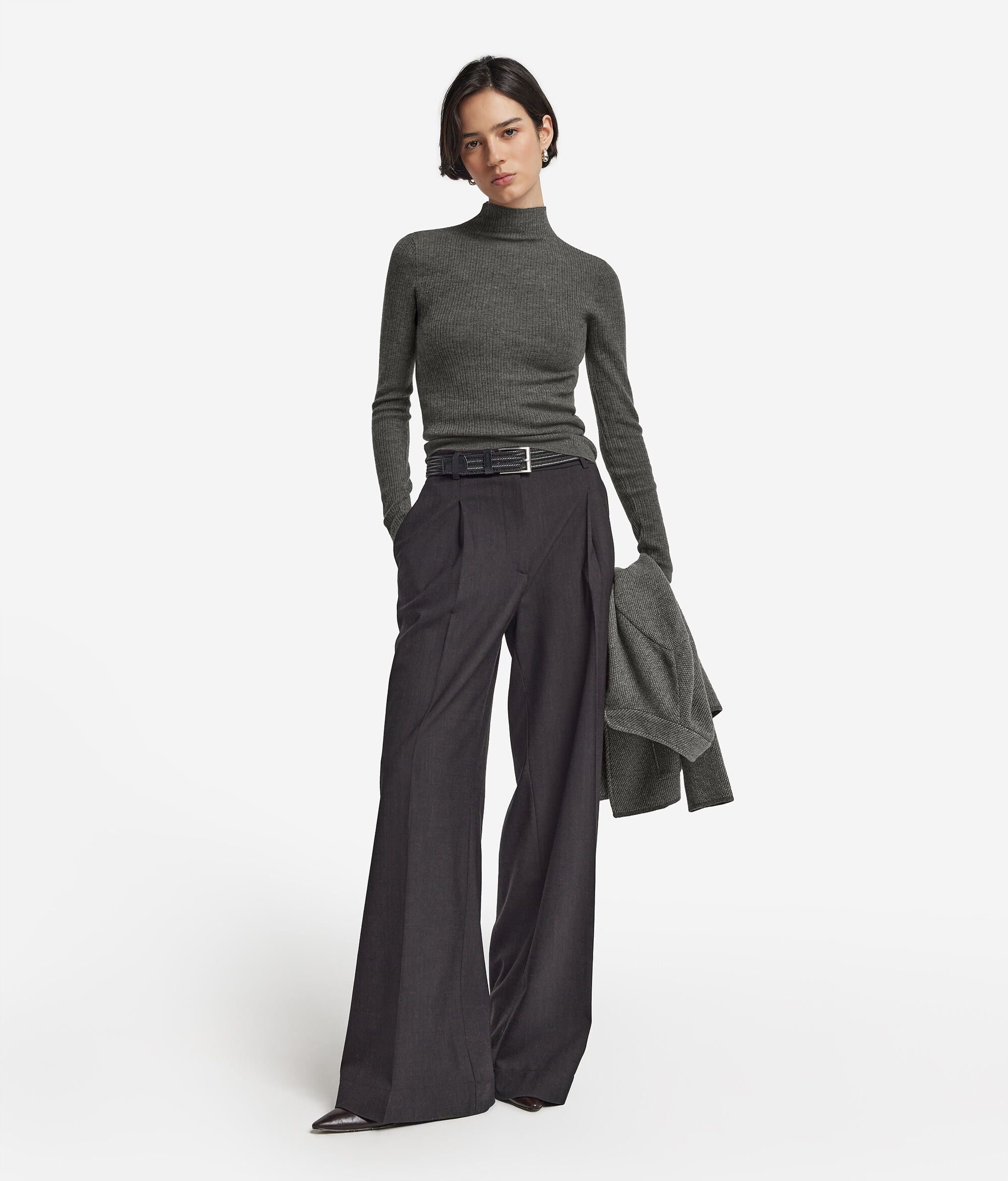 Gerippter Rollkragenpullover aus Kaschmir Ultrafine