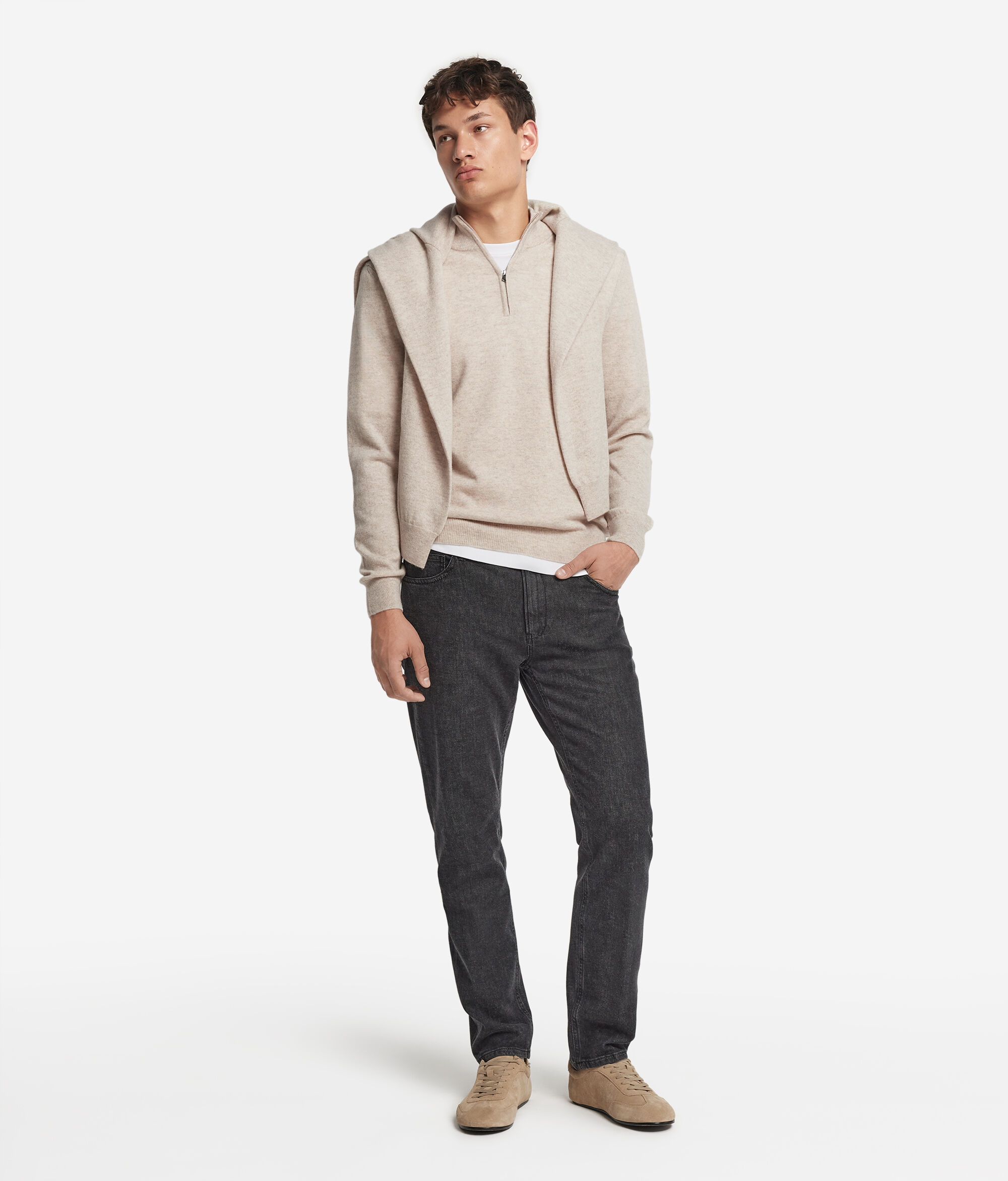 Ultrasoft Cashmere Half-Zip Funnel-Neck Jumper