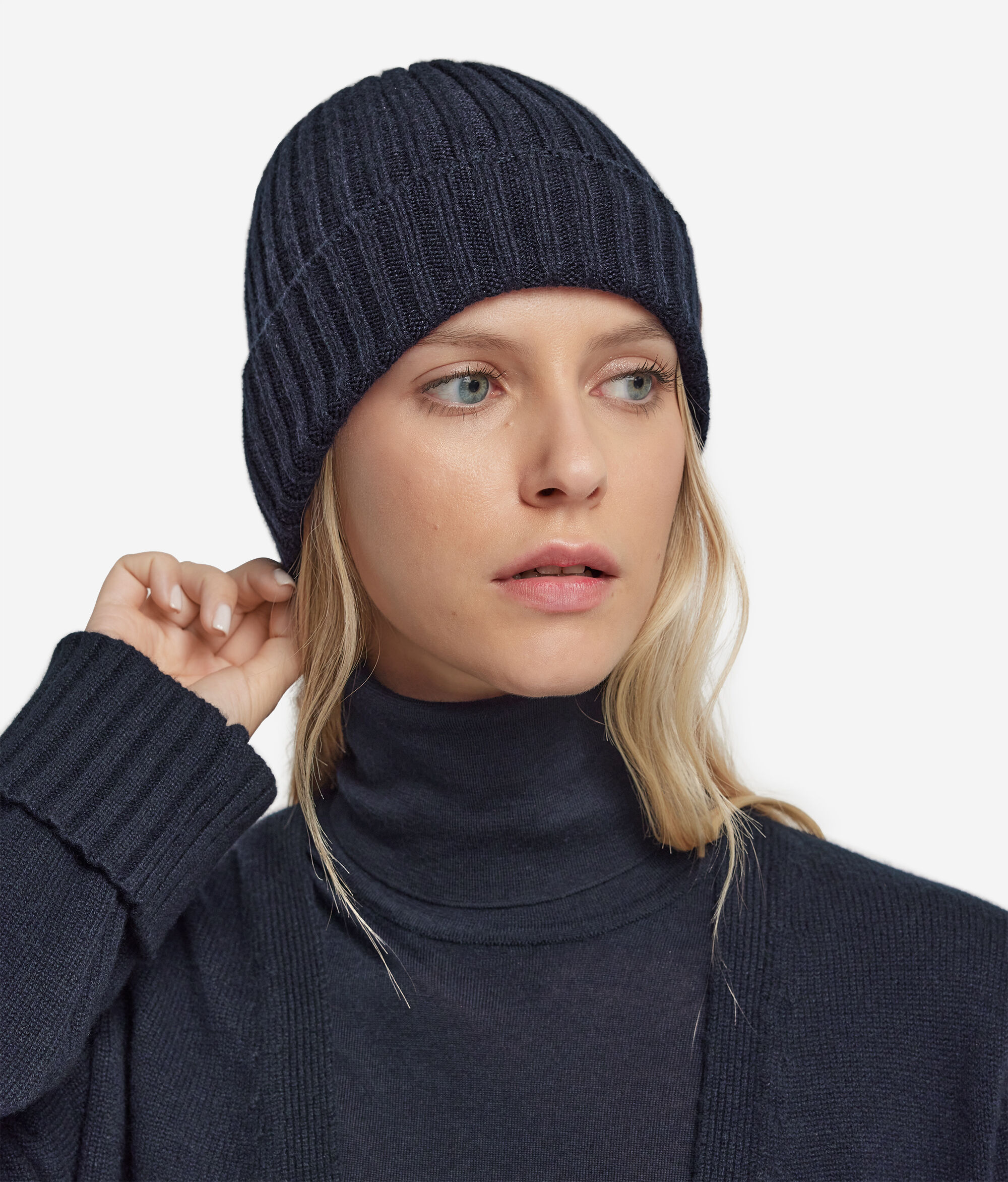 Σκούφος από Ultrasoft Cashmere με πλέξη λάστιχο