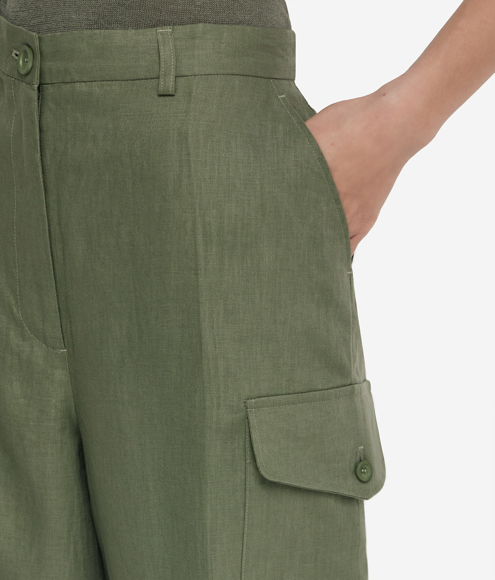 Linen Cargo Trousers