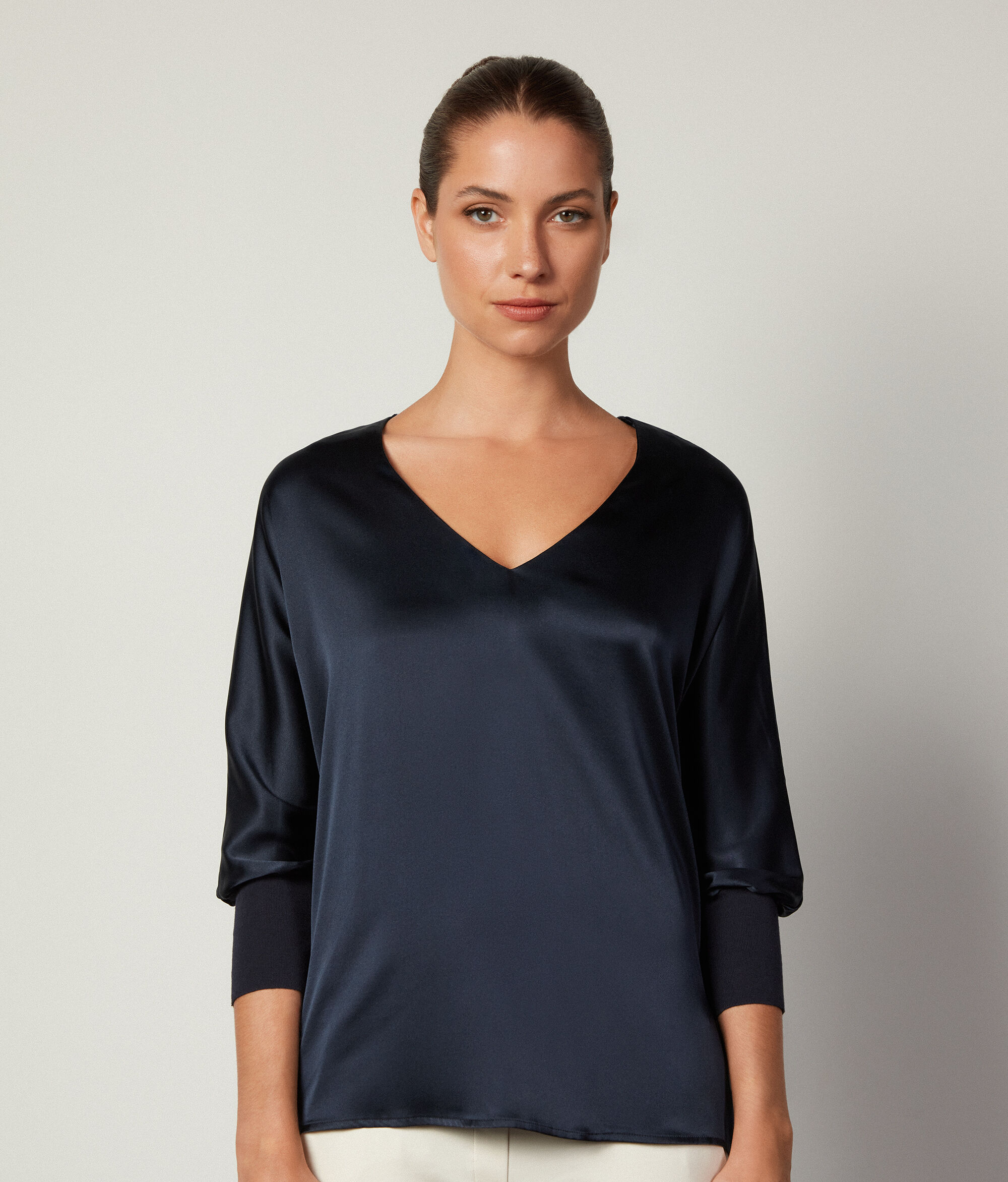 V-Neck Silk Blouse