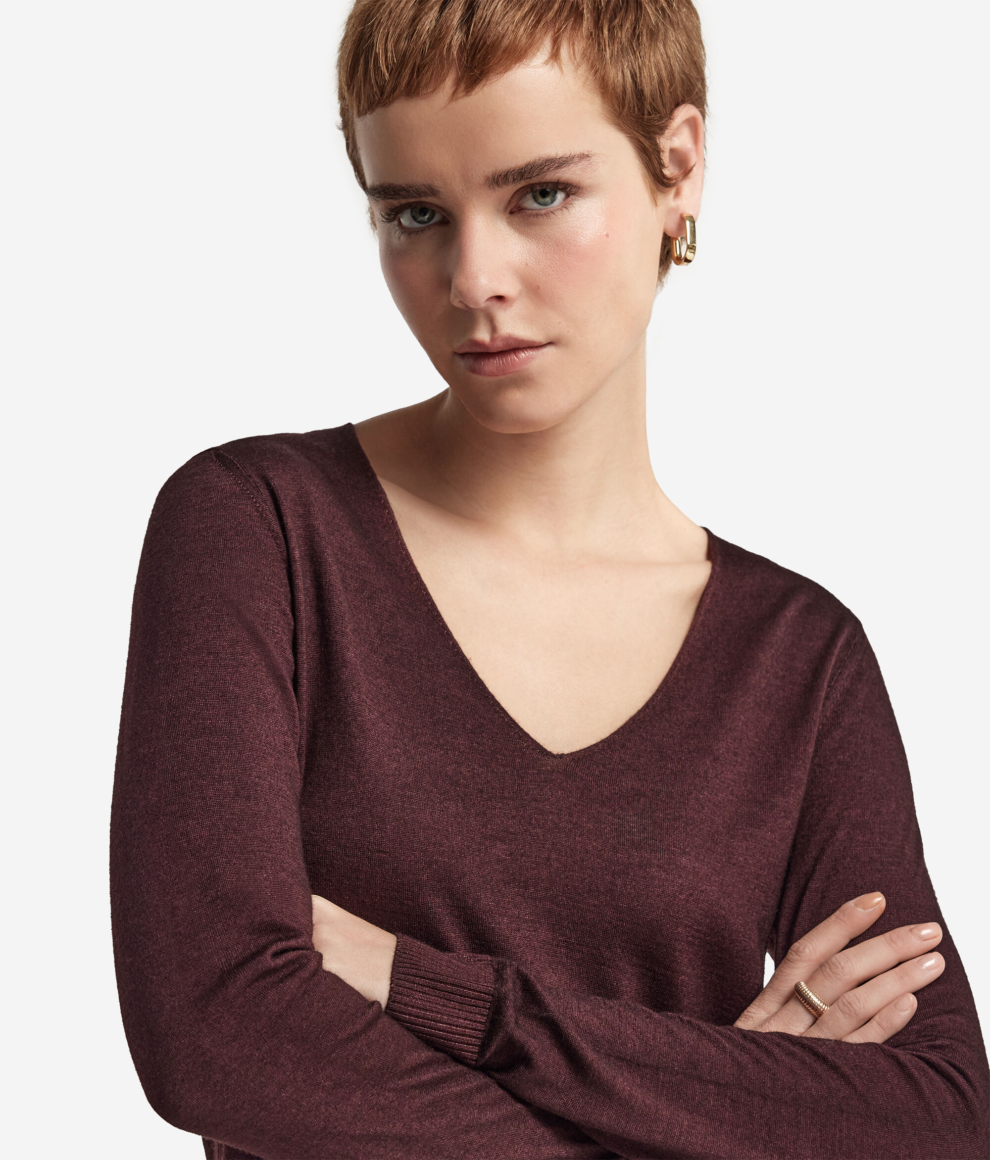 Pullover mit V-Ausschnitt aus Kaschmir Ultrafine