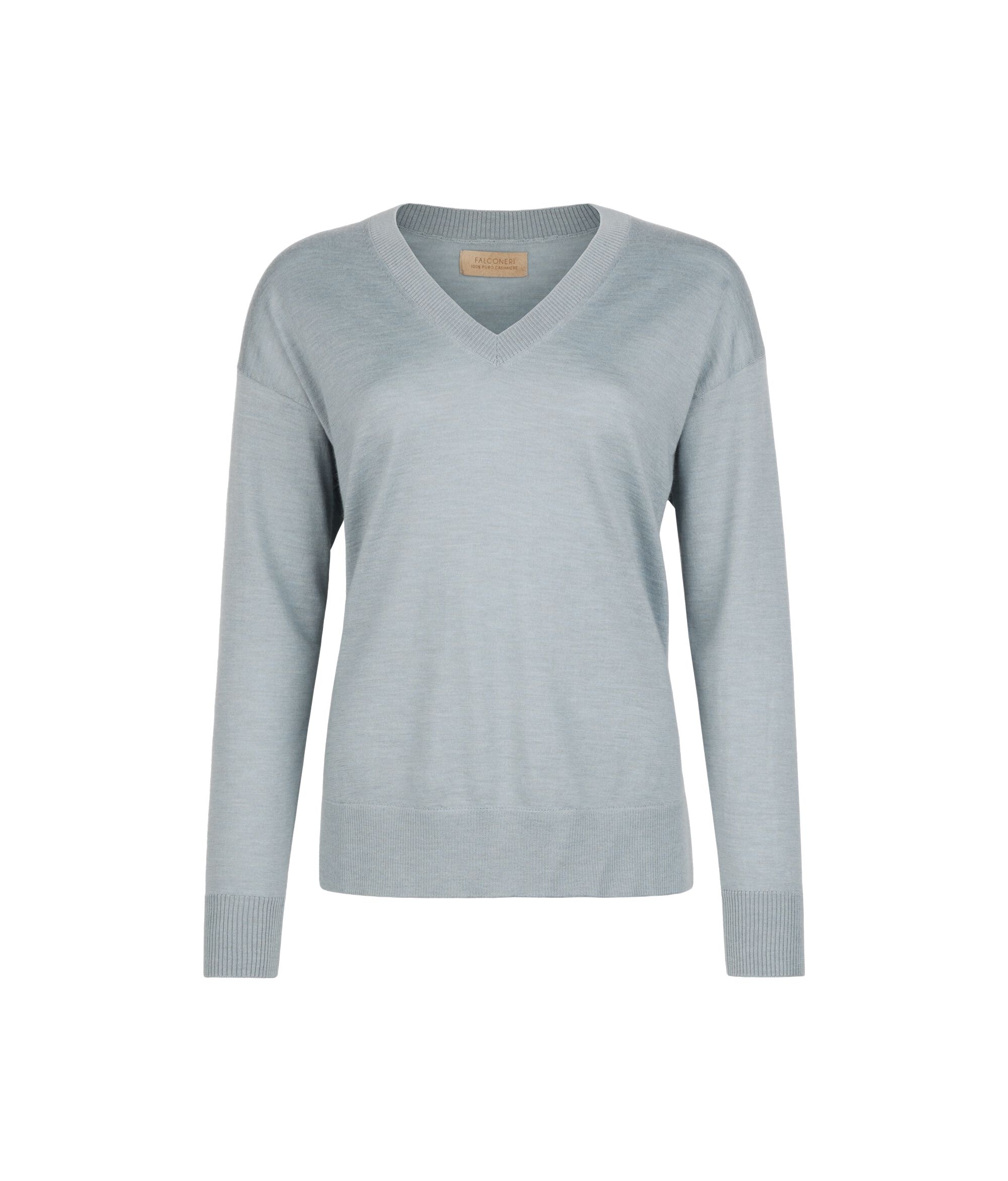 V-Neck Cashmere Jumper with Slits