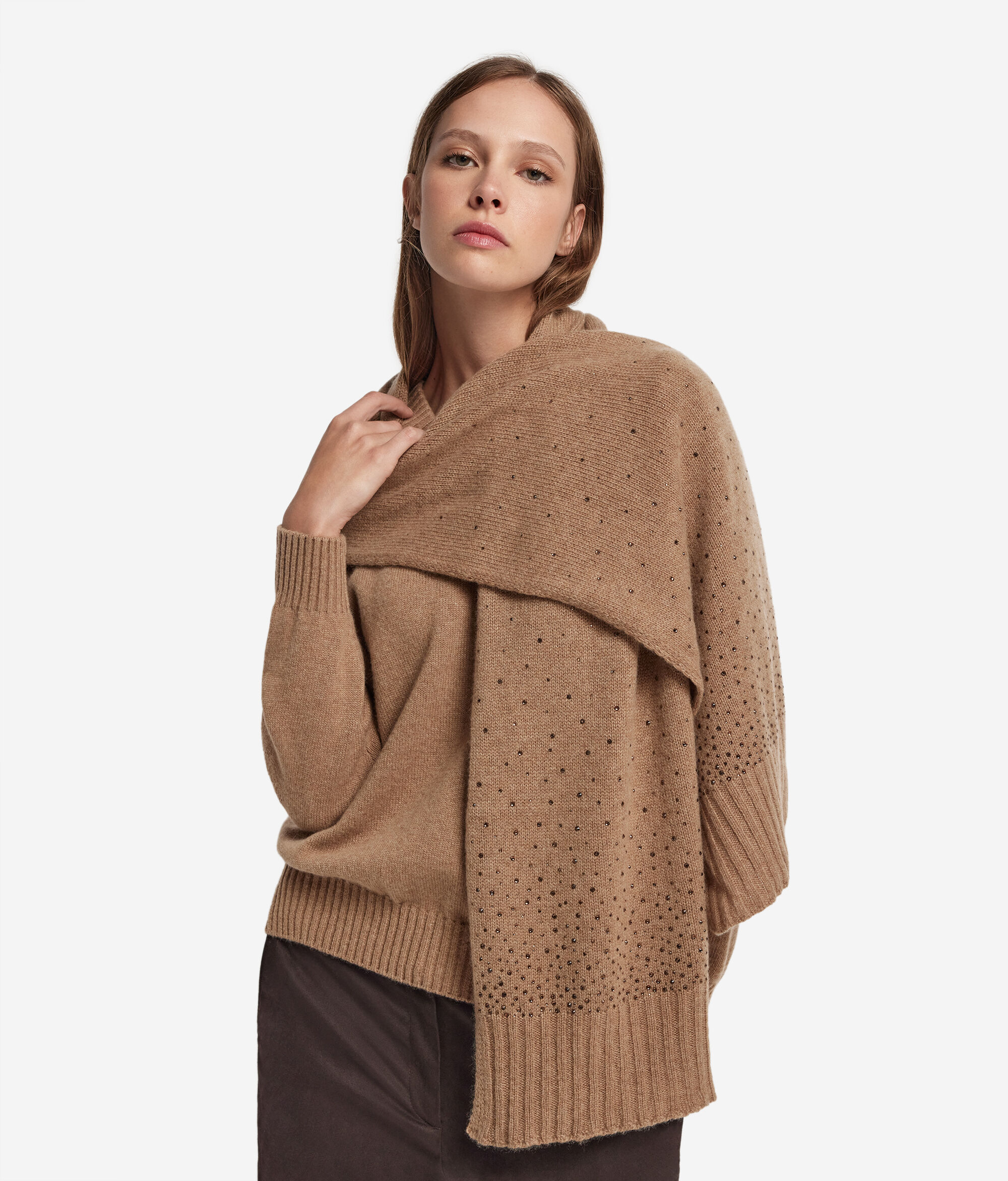 Cashmere Scarf with Rhinestones