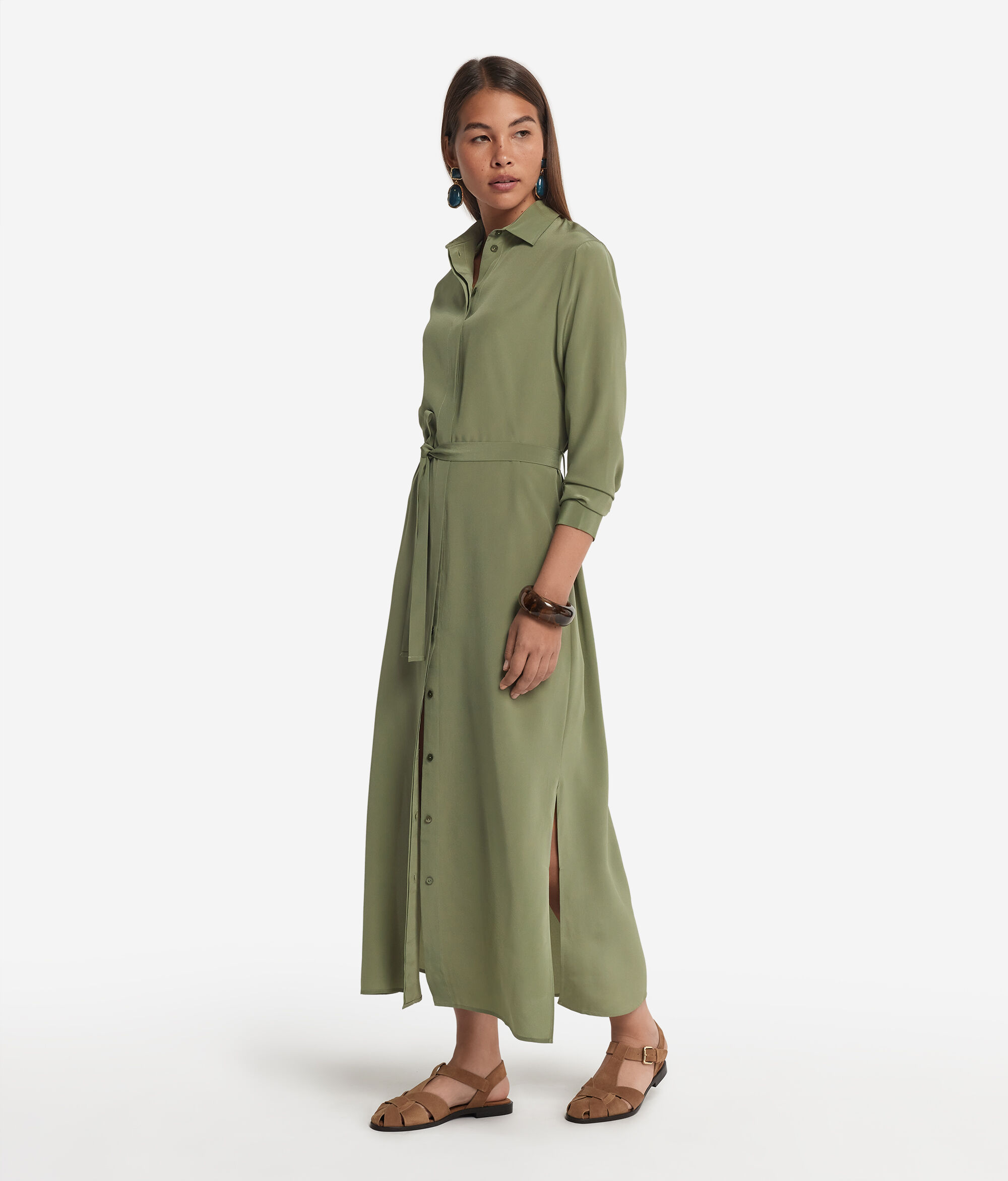 Silk Shirt Dress
