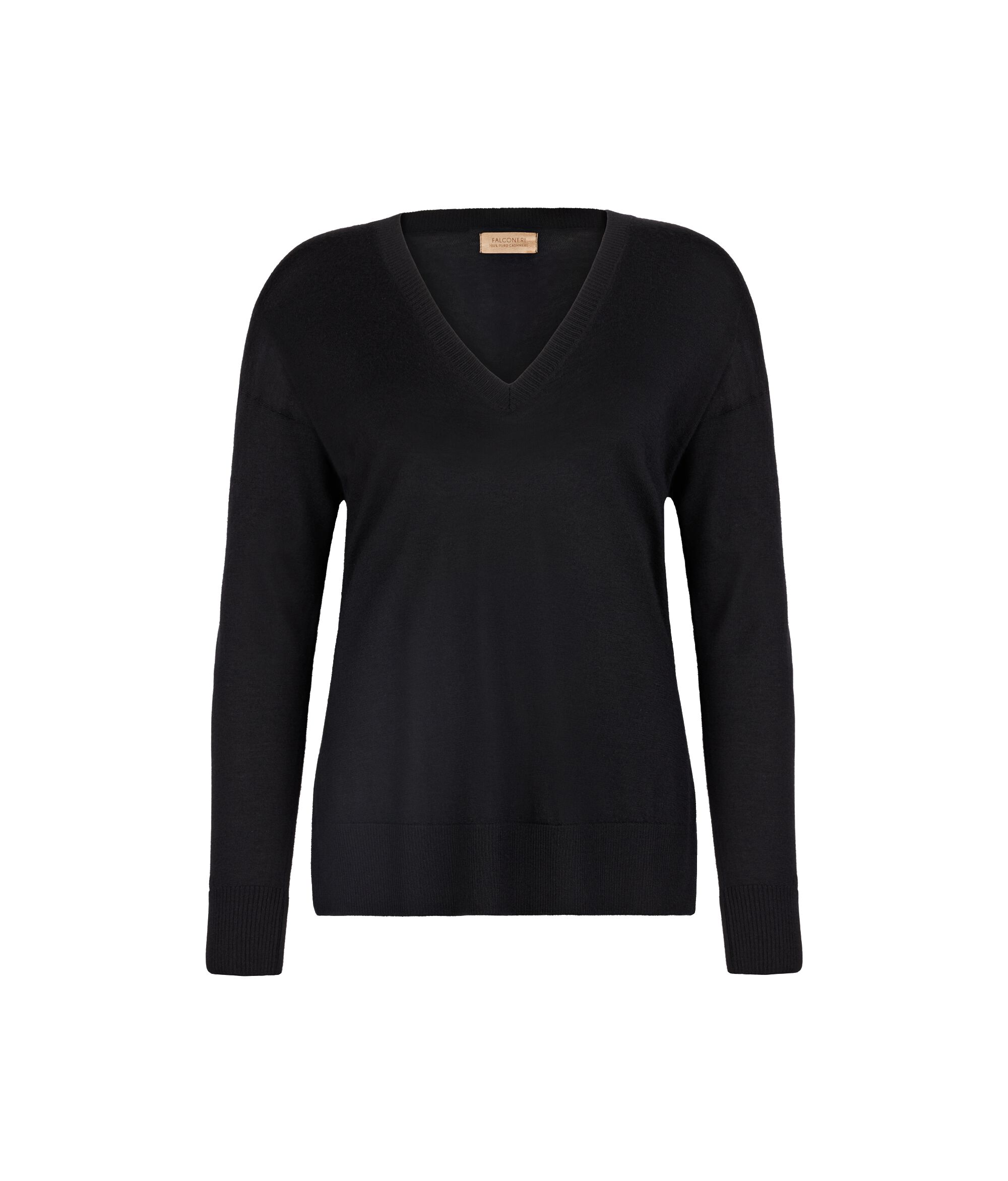 V-Neck Cashmere Jumper with Slits
