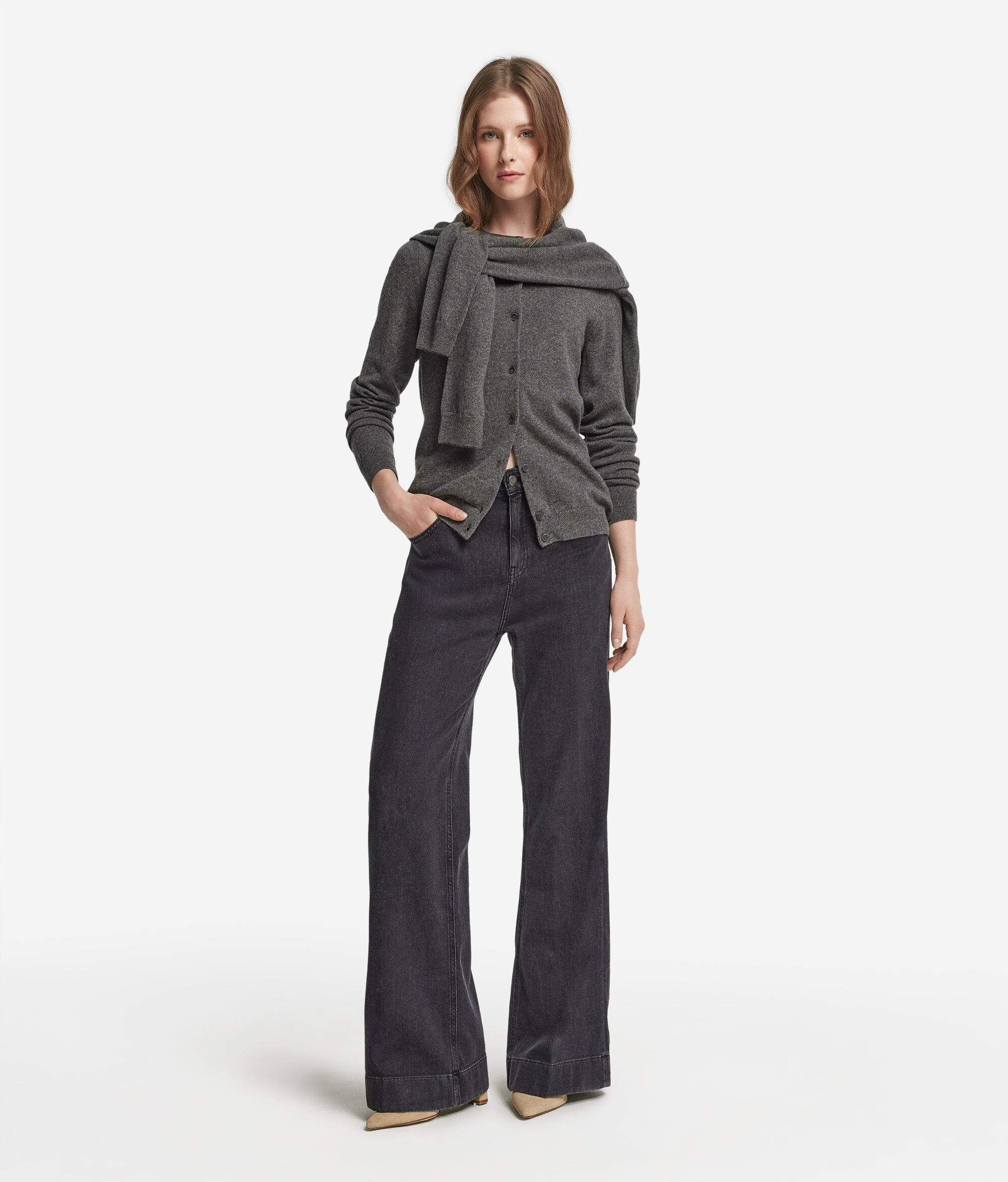 Ultrasoft Cashmere Round-Neck Cardigan