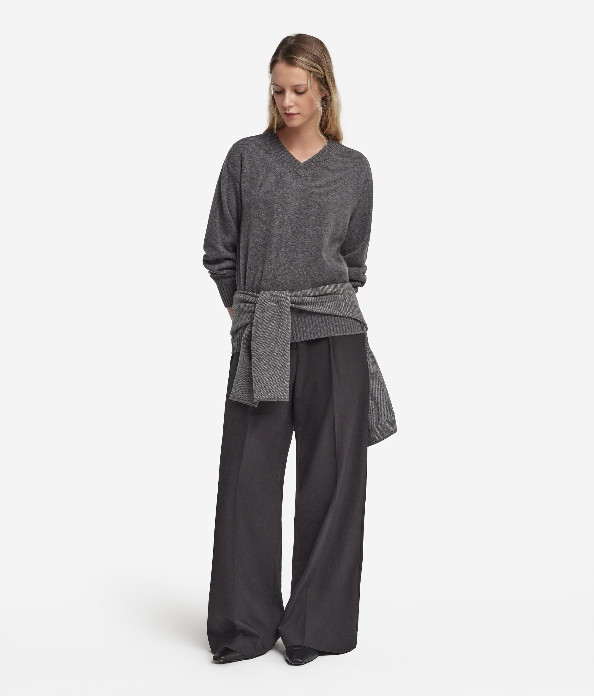 Ultrasoft Cashmere V-Neck Jumper with Set-In Sleeves