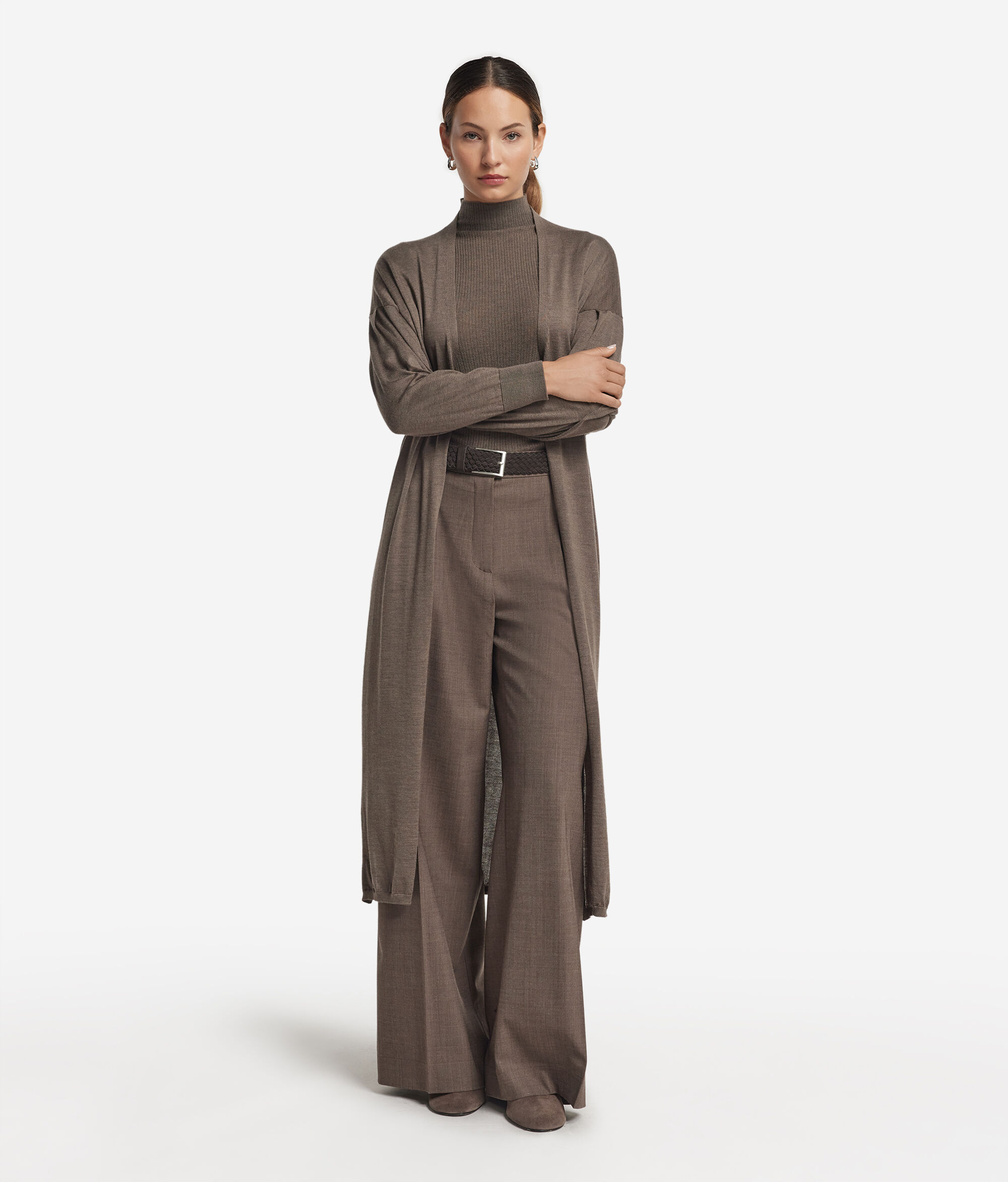 Gilet long en cachemire ultra-fin