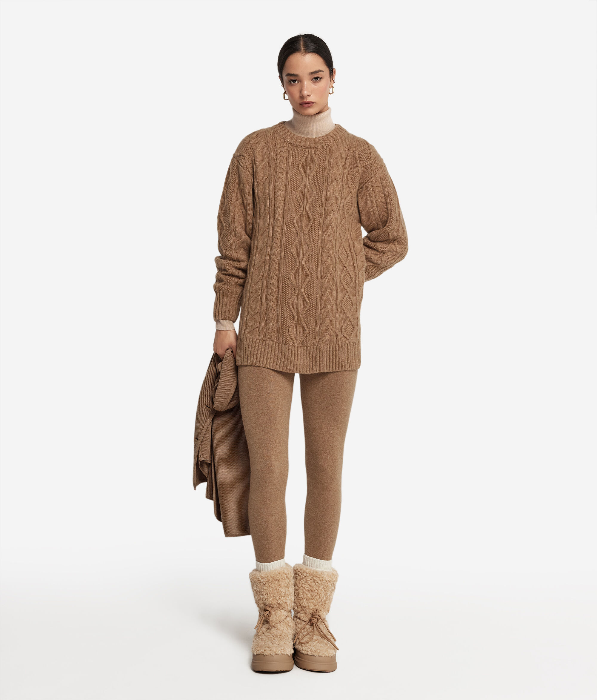 Maglia con motivo a trecce in Cashmere Ultrasoft