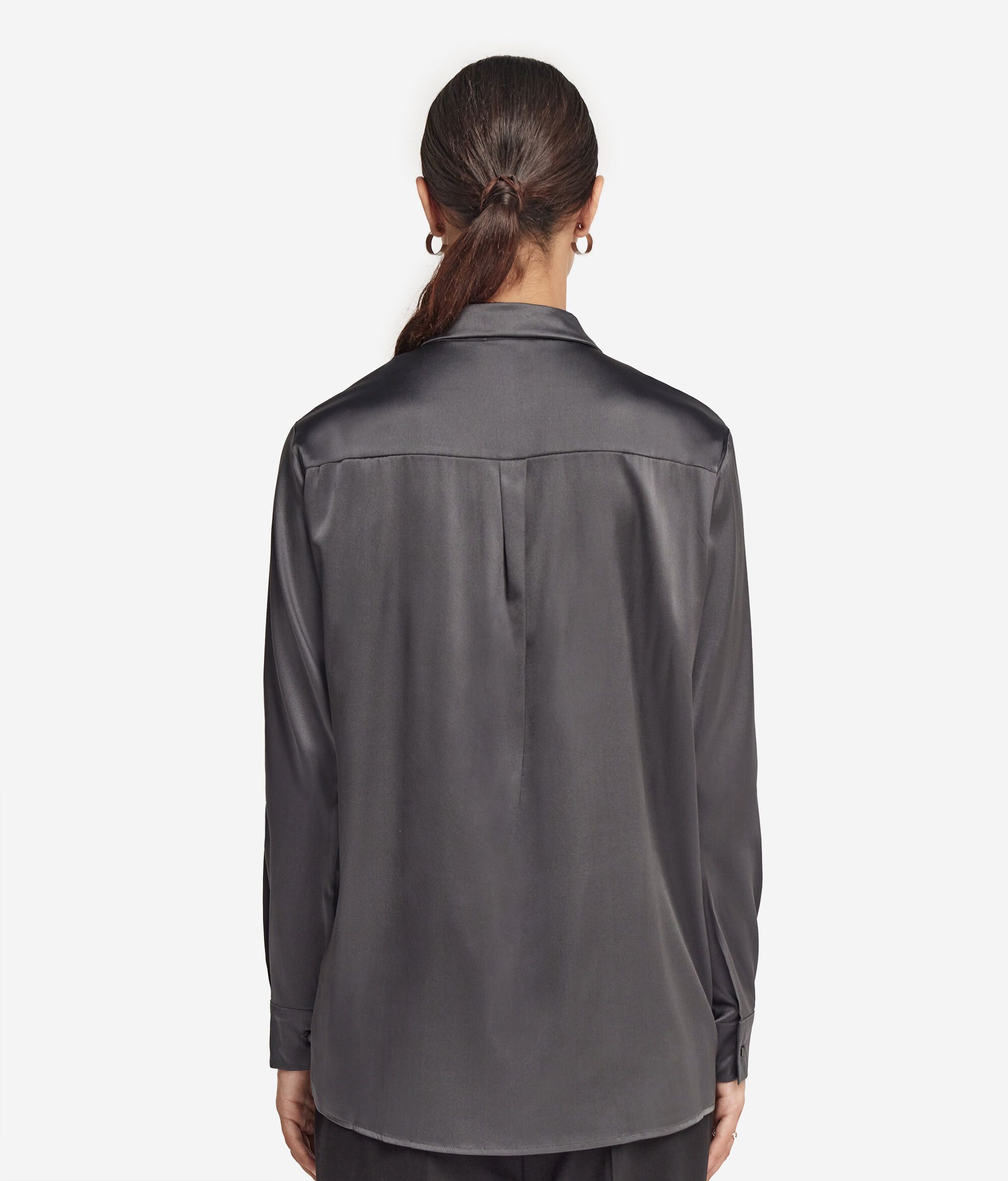 Silk Satin Shirt with Buttons