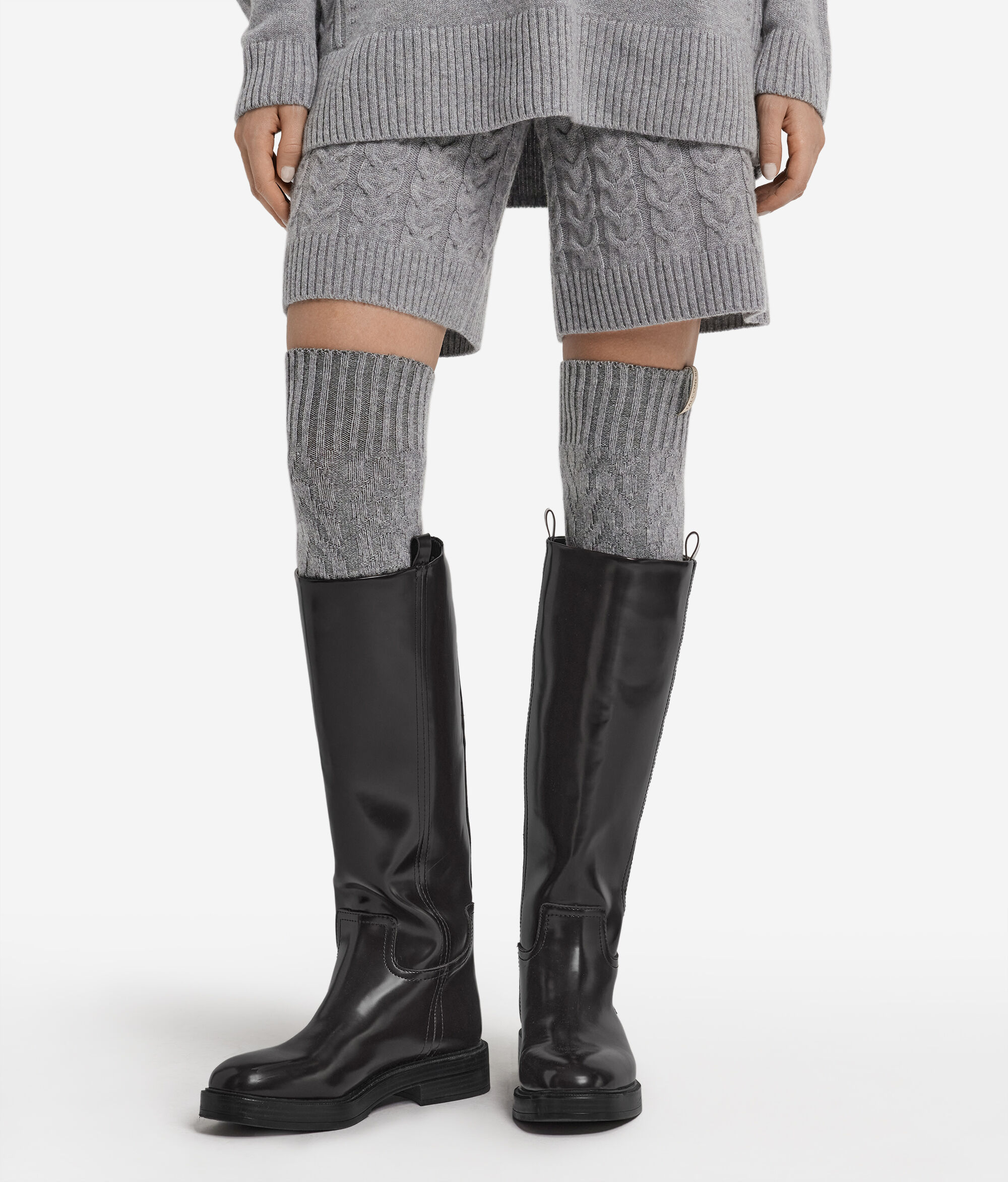 Ultrasoft Cashmere Cable Knit Over-the-Knee Stockings
