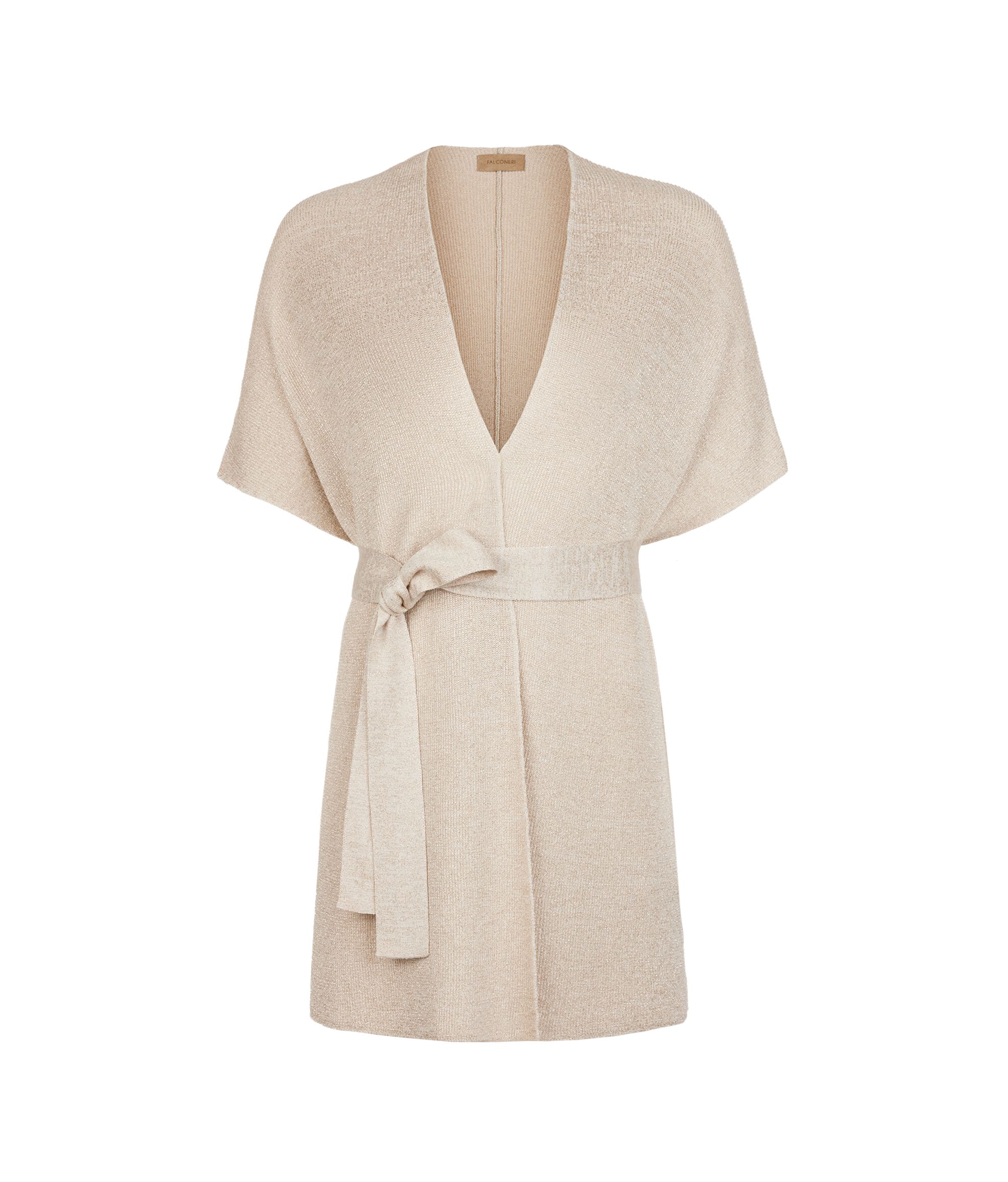 Ribbed Lamé Kimono Colore Natural