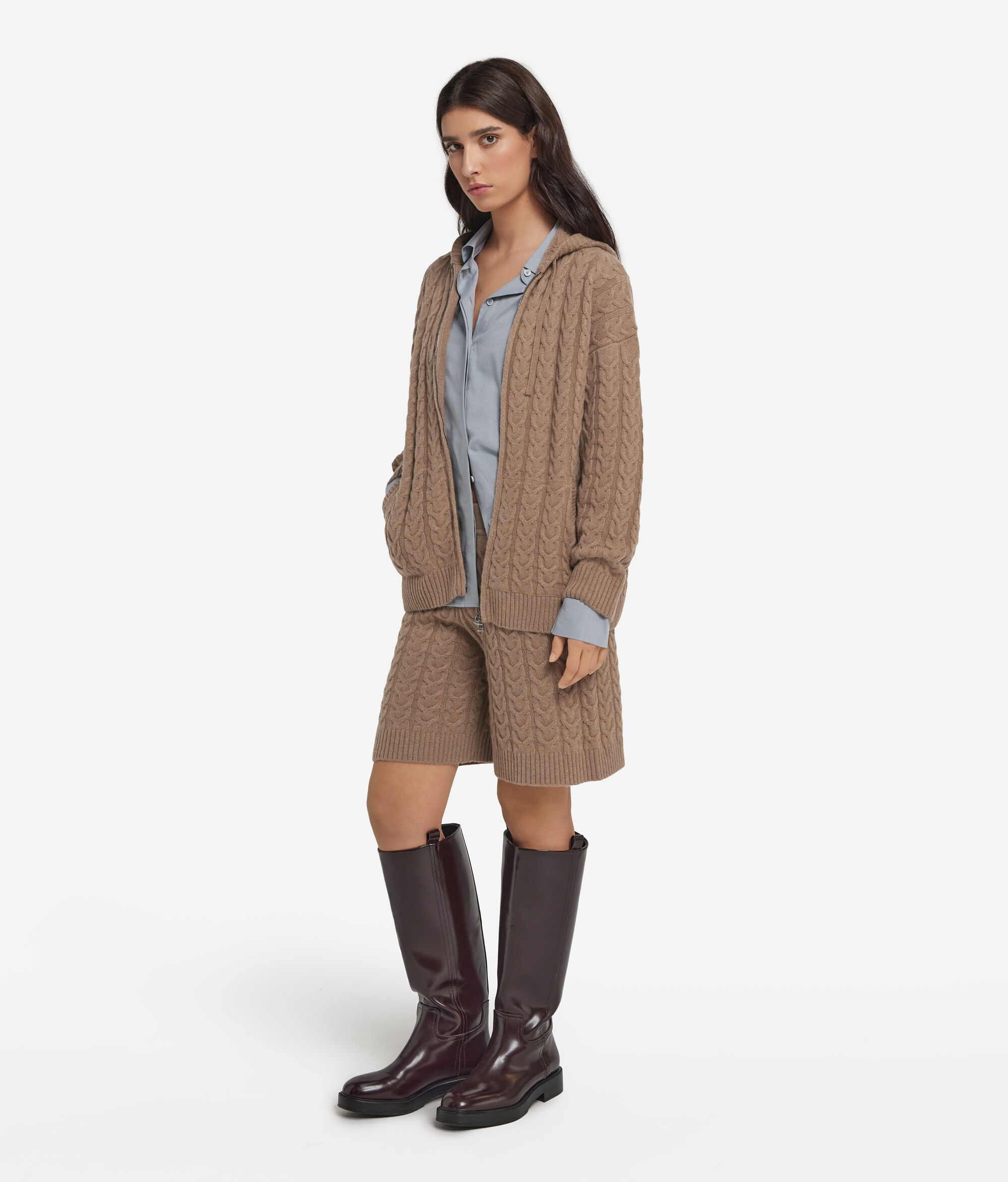Ultra-Soft Cashmere cable-knit sweatshirt