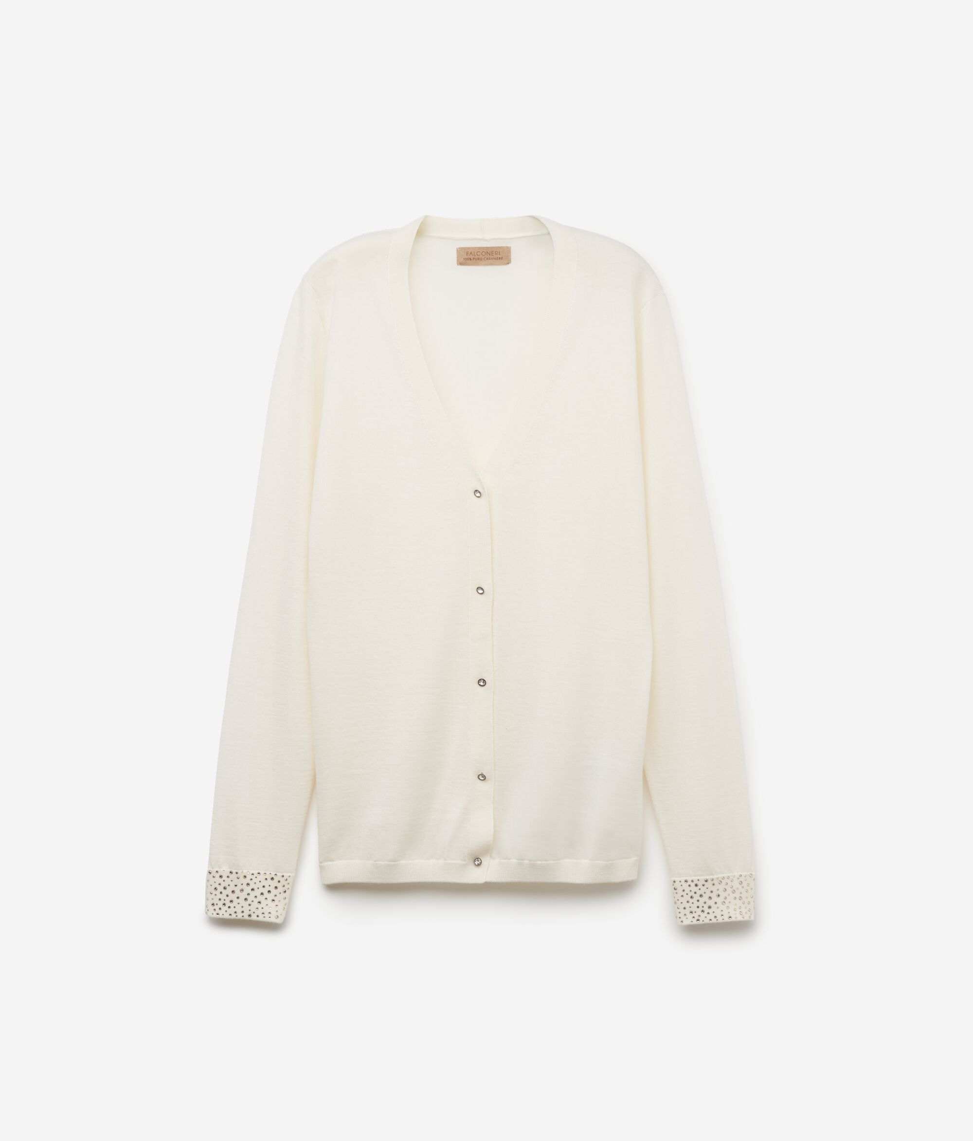Ultrafine Cashmere Sweater with Rhinestones