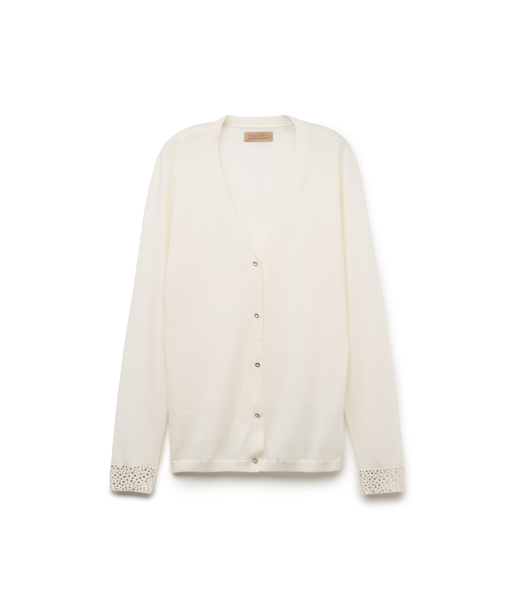 Ultrafine Cashmere Sweater with Rhinestones
