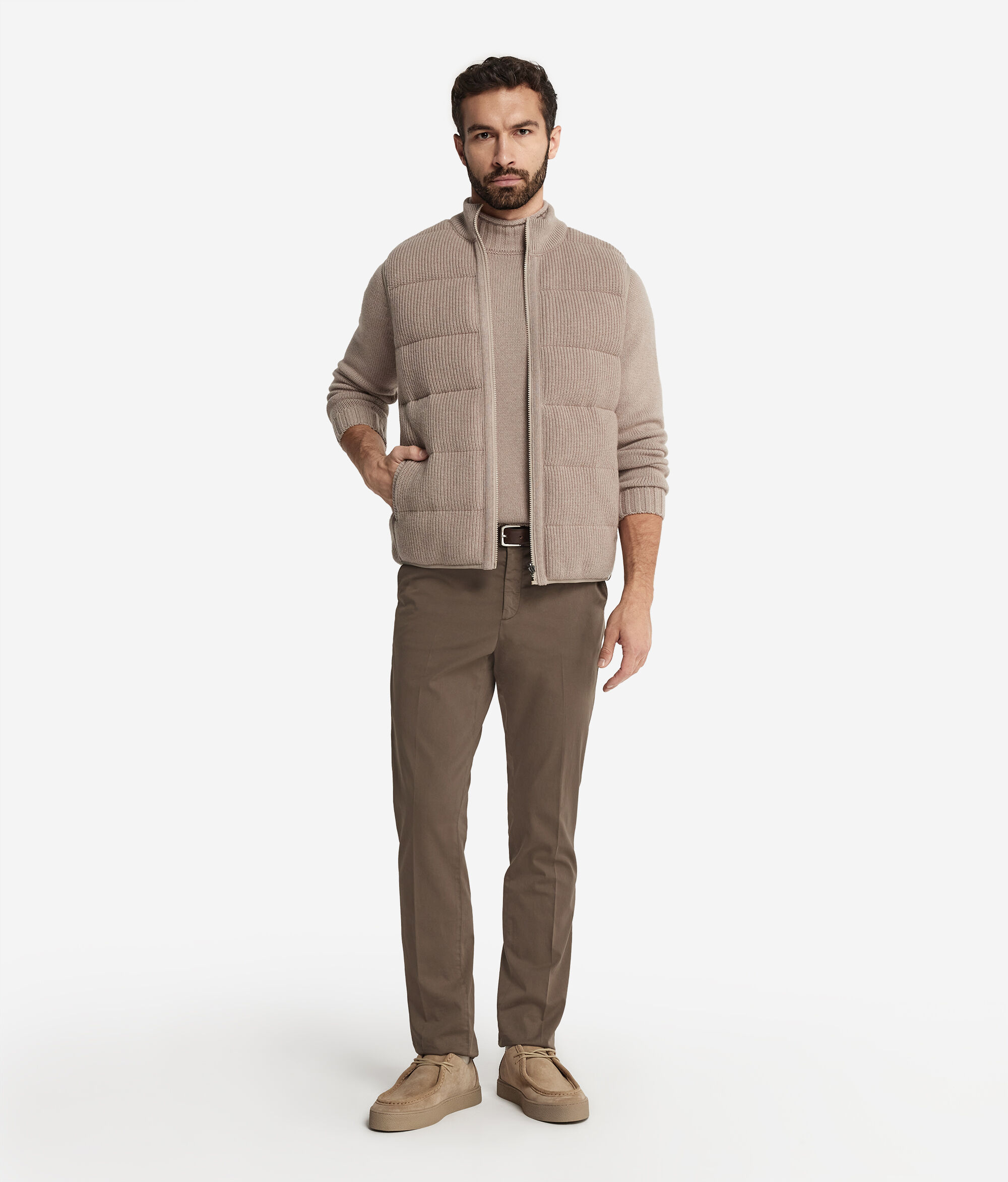 Reversible Cashmere Sleeveless Short Quilted Jacket