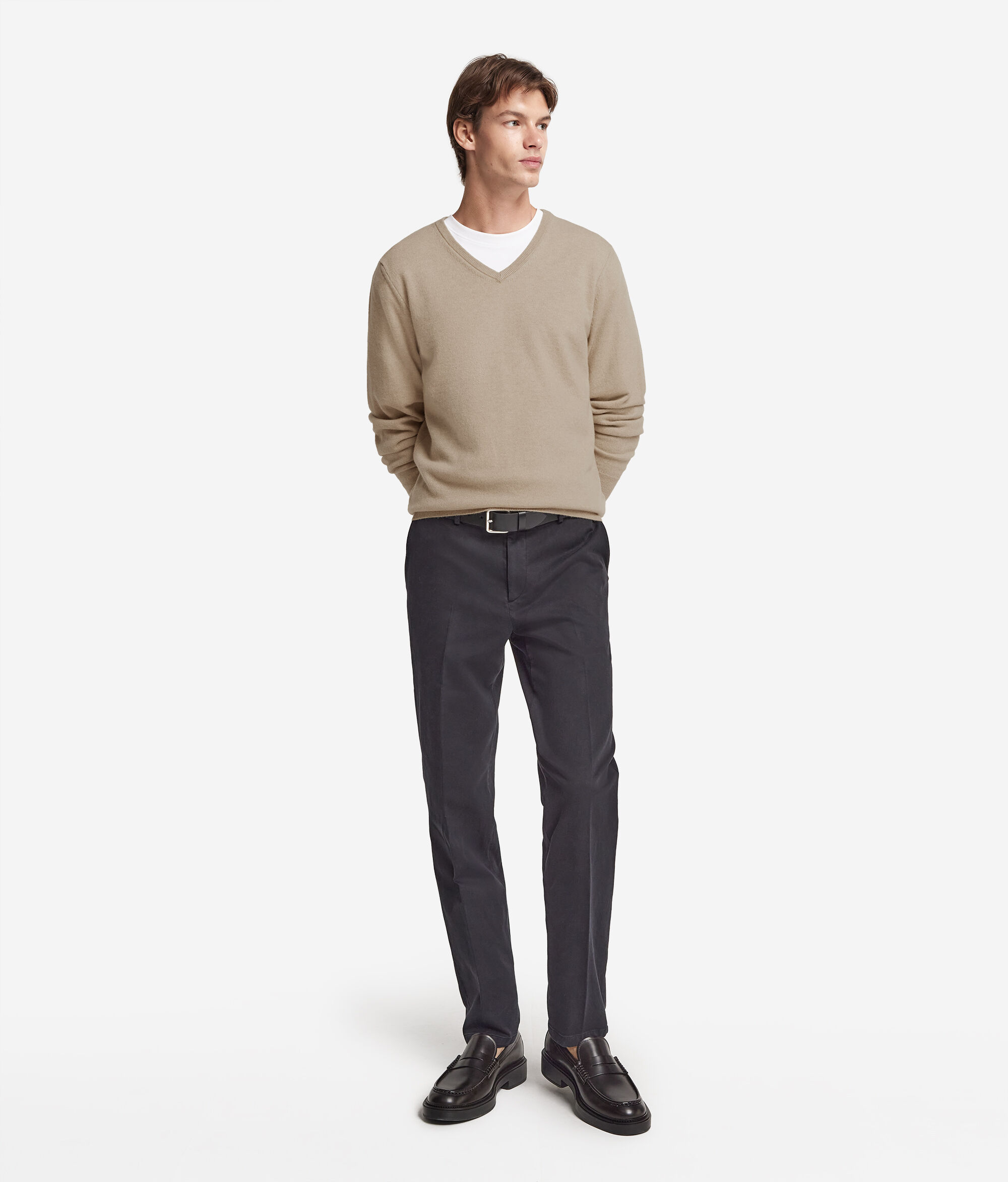 Camisola com Decote em V em Ultrasoft Cashmere