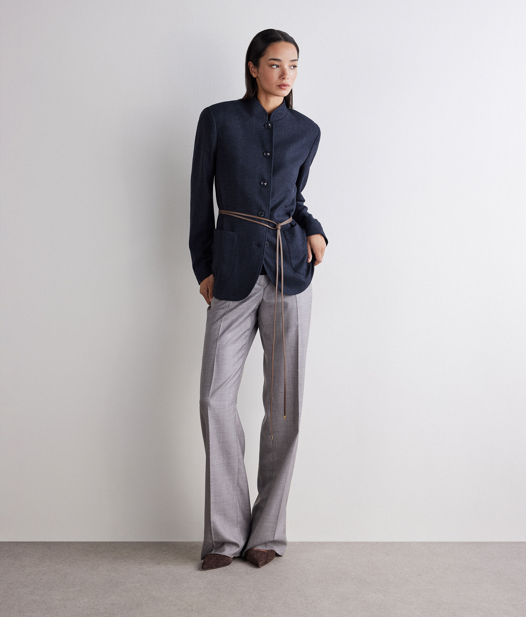 Tyúklábmintás Selyemkasmír Blézer