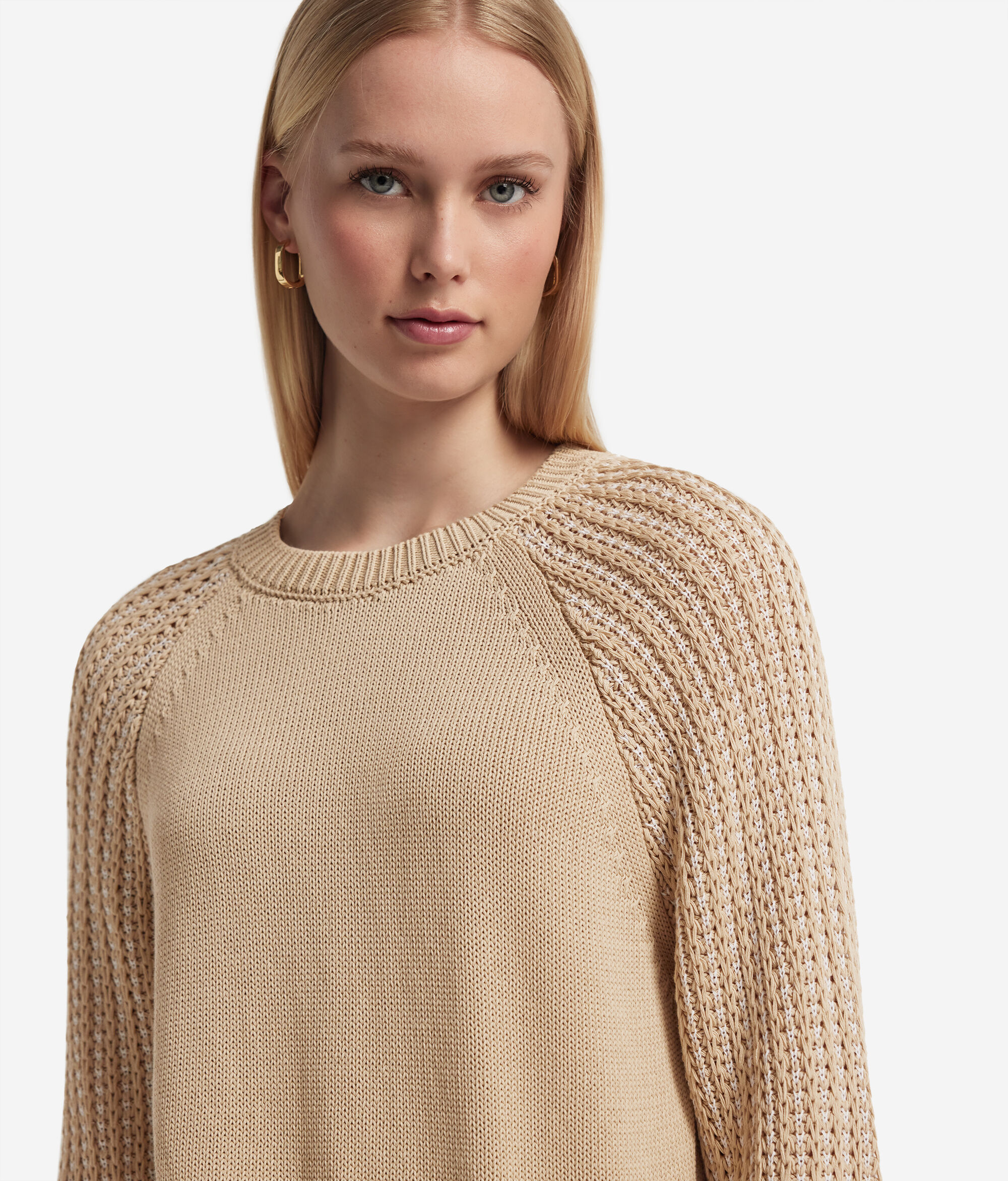 Round-Neck Jumper with Detailed Sleeves