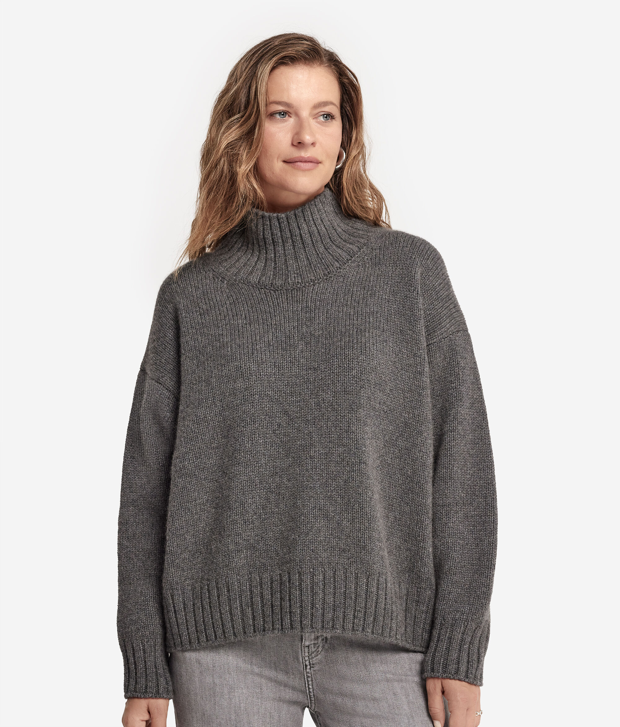 Maglia con collo a cratere in Cashmere Tricot