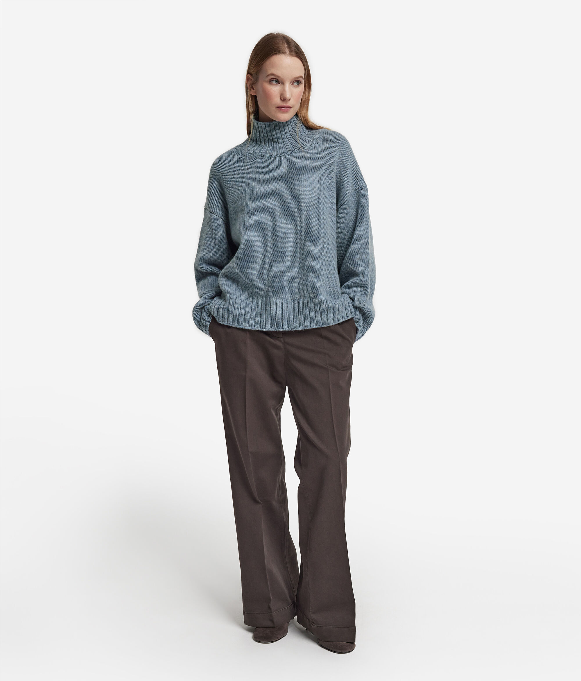 Cashmere Tricot Boat-Neck Style Sweater