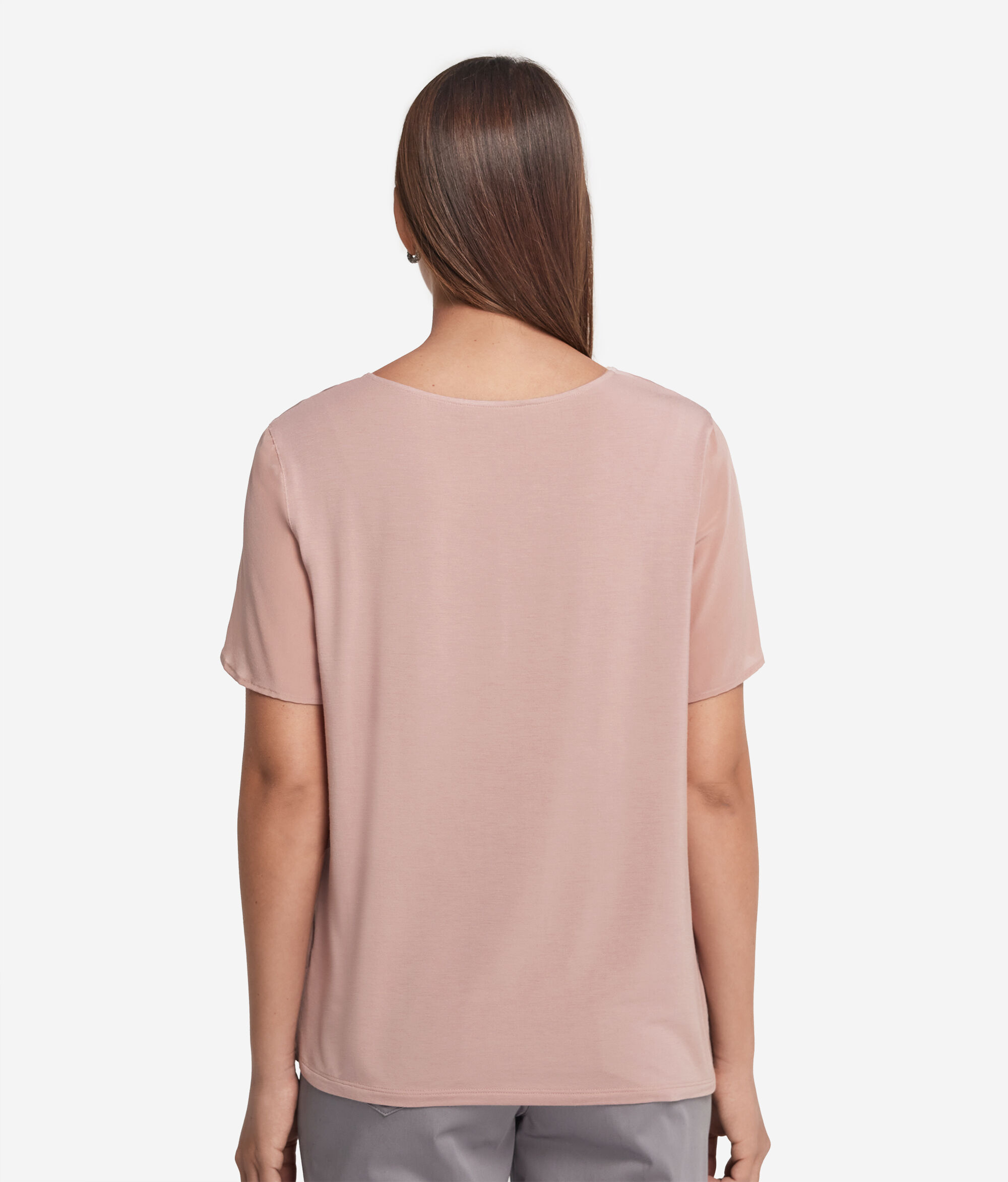 Round-Neck Silk T-Shirt