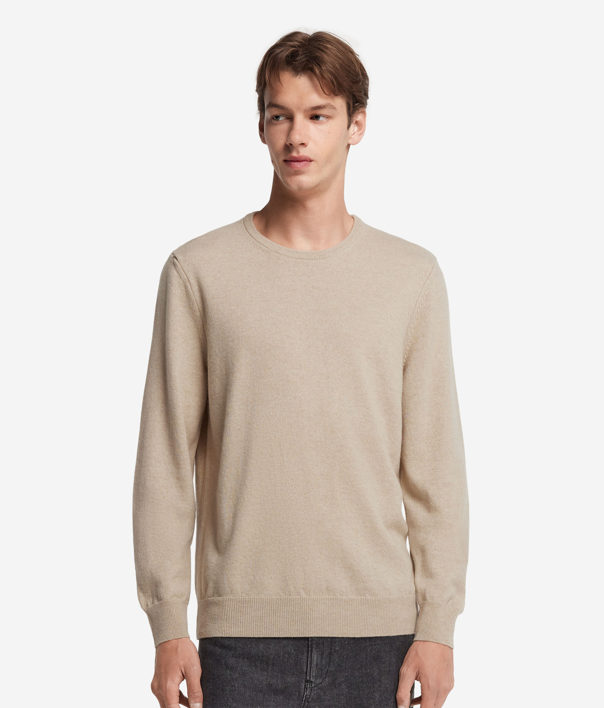 Pull home en cachemire ultra-doux à col rond