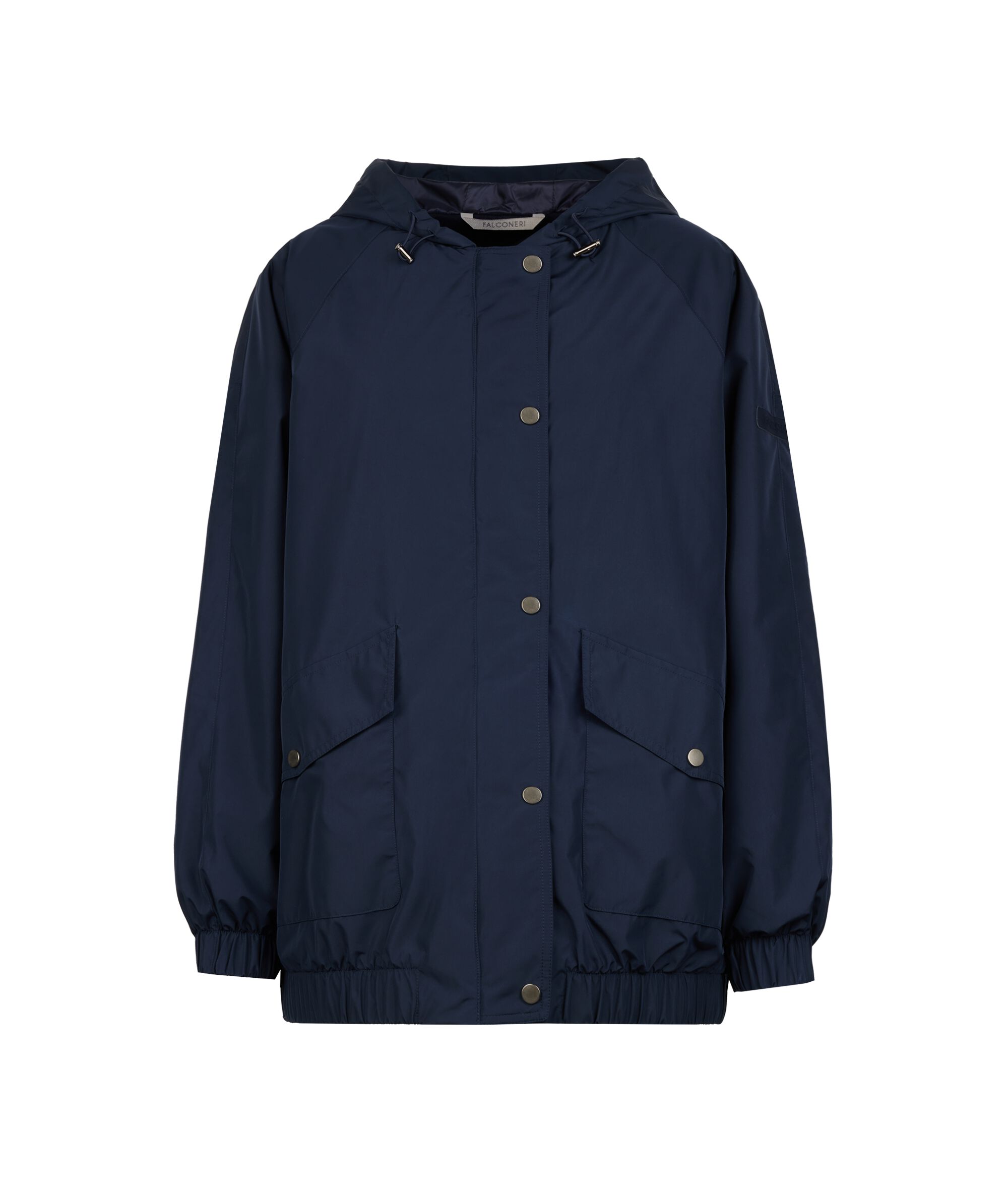 Cashmere technical short jacket with hood