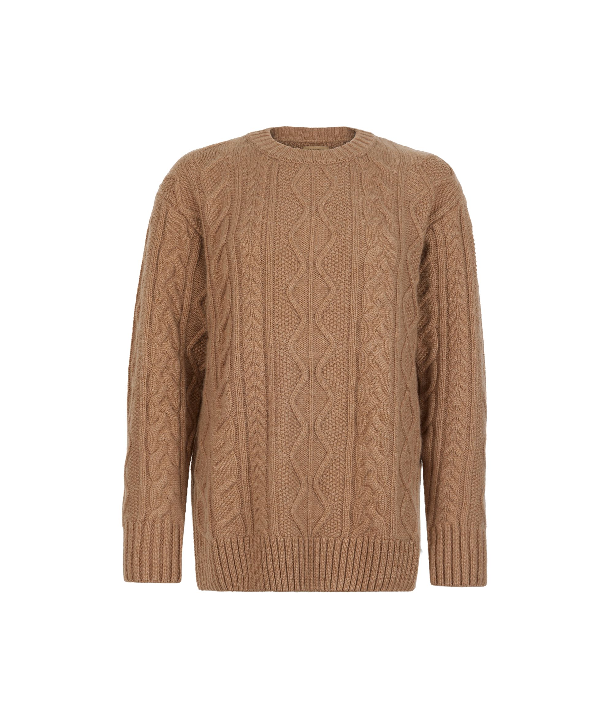 Rundhalspullover mit Zopfmuster aus Kaschmir Ultrasoft