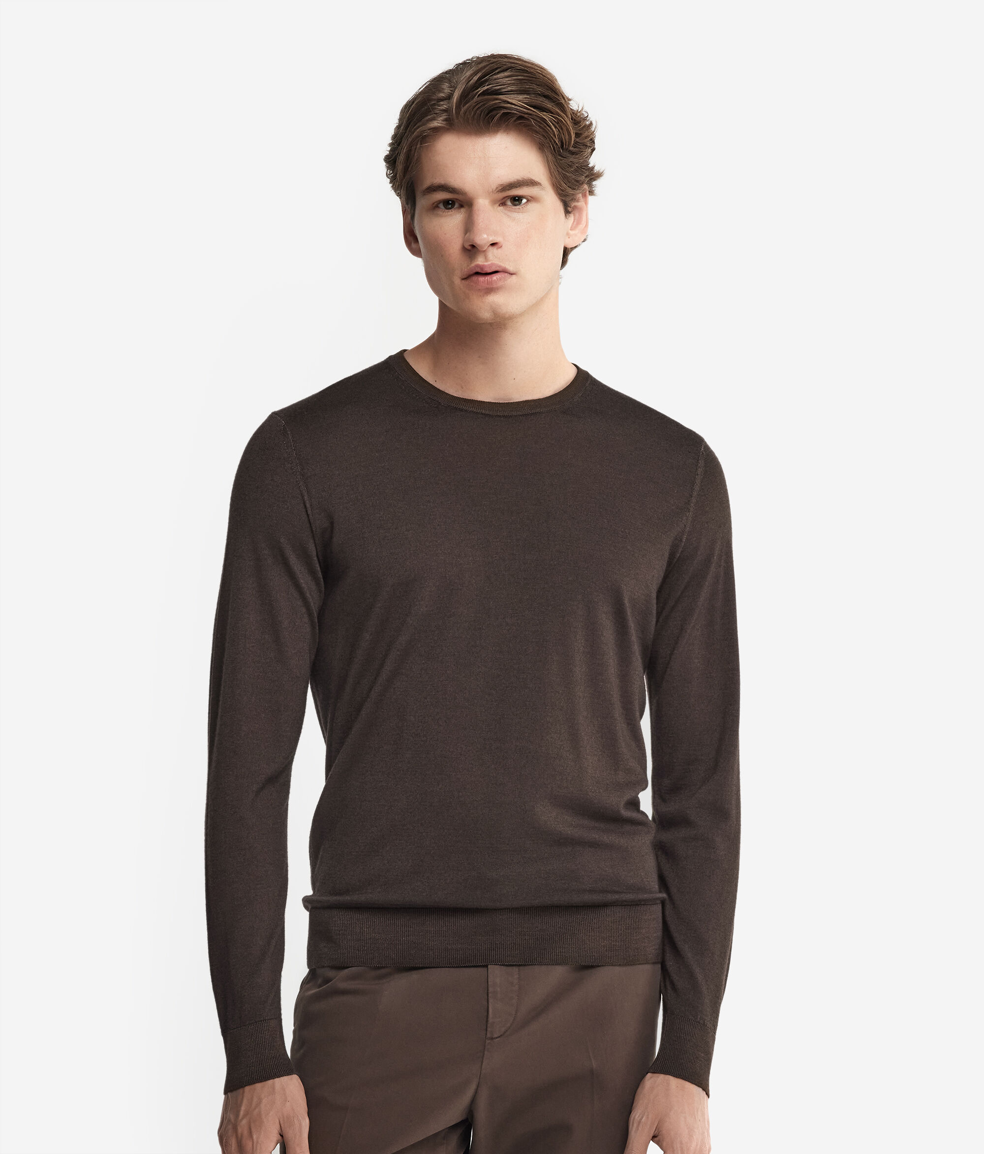 Camisola com Decote Redondo em Ultrafine Cashmere
